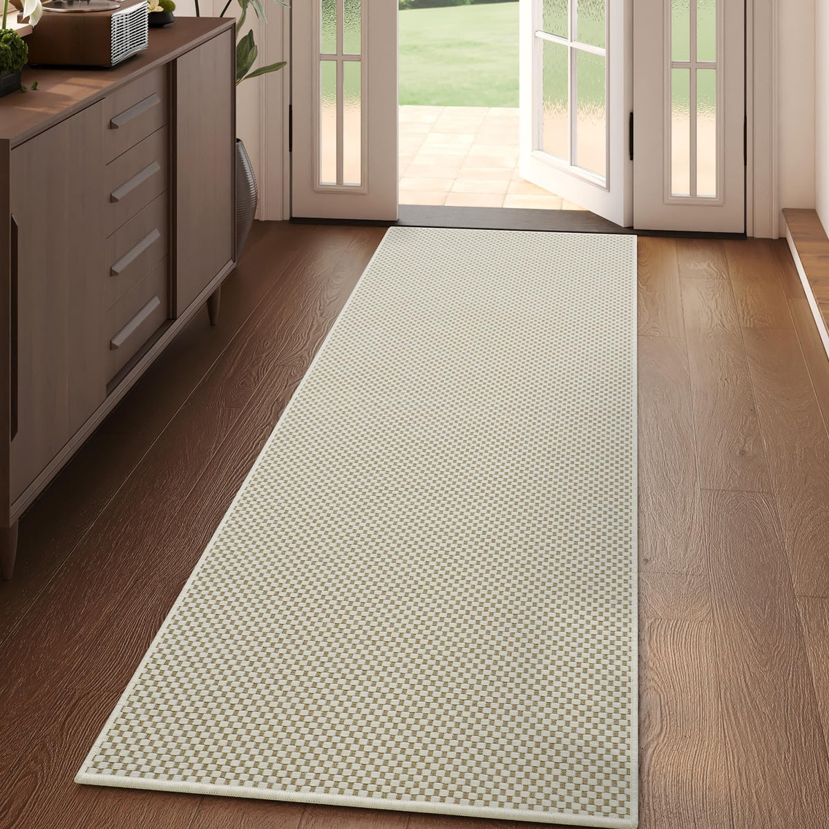 YDKGL 2x6 ft Low Pile Kitchen Runner Mat, Non Slip Washable, Brown
