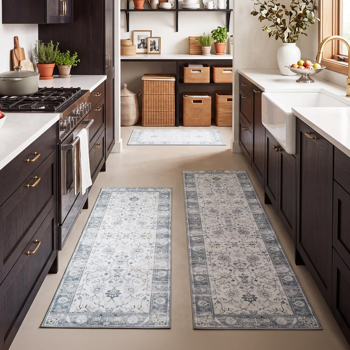 GRANNY SAYS Boho Kitchen Rug Set of 3, Anti Fatigue Kitchen Mats Non Slip