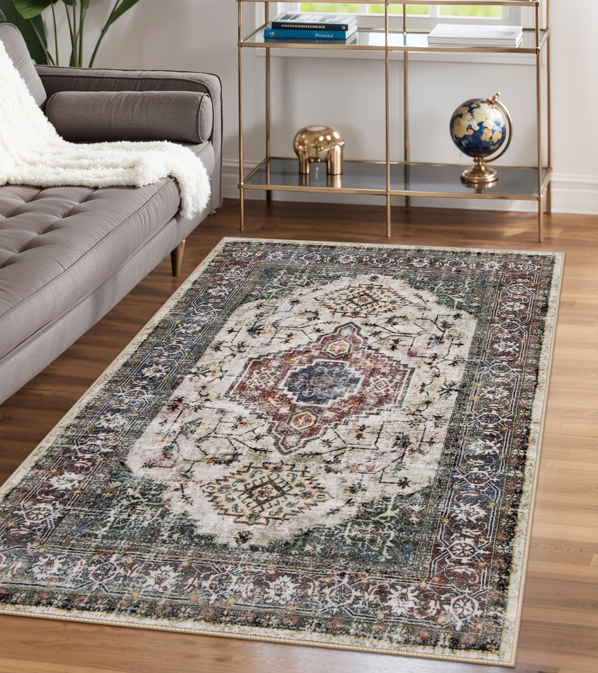 Lahome Oriental Kitchen Runner Rug Non Slip, 2x8 Runners for Hallways