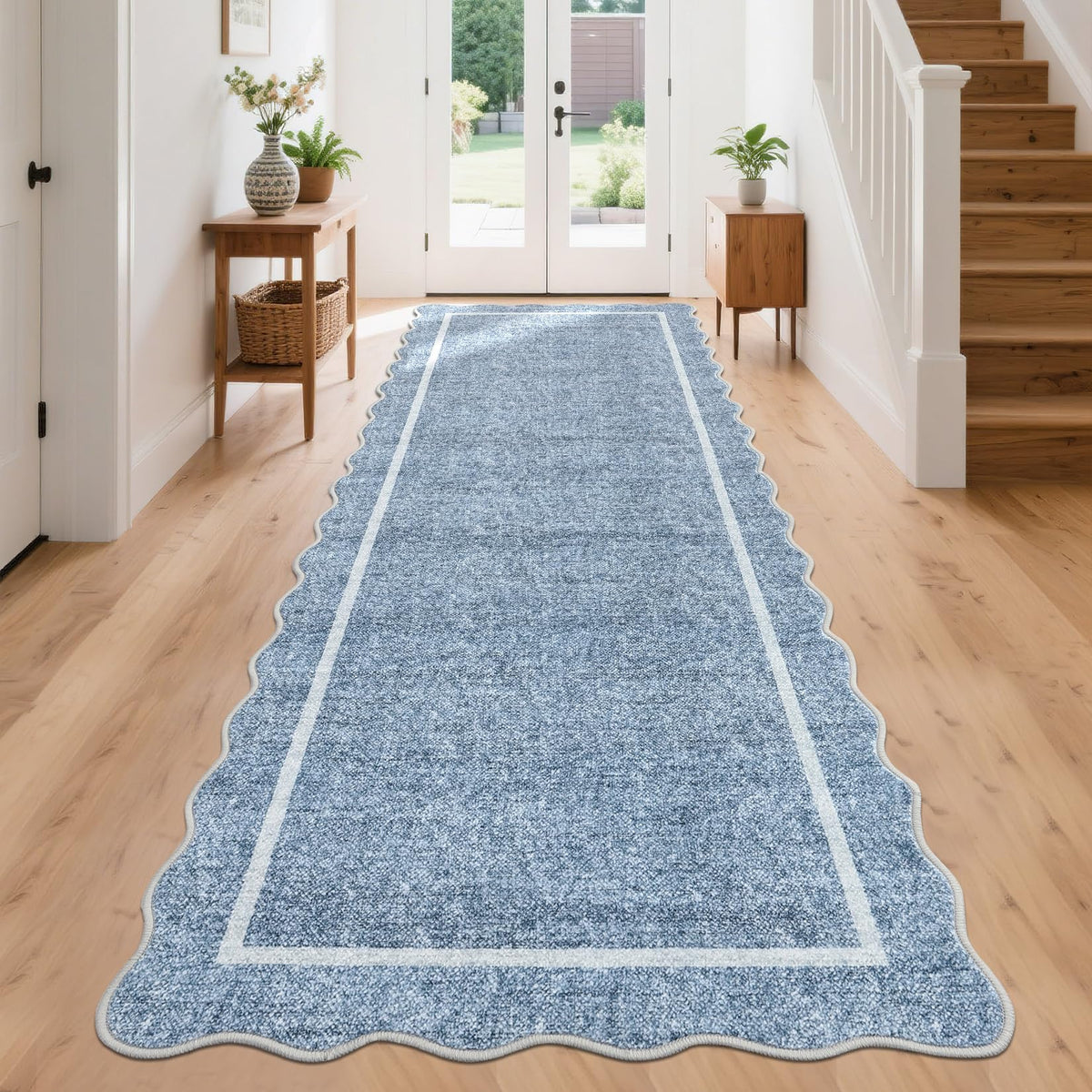 GarveeHome Scalloped Washable Runner Rug 2x6 Non Slip Kitchen Rugs