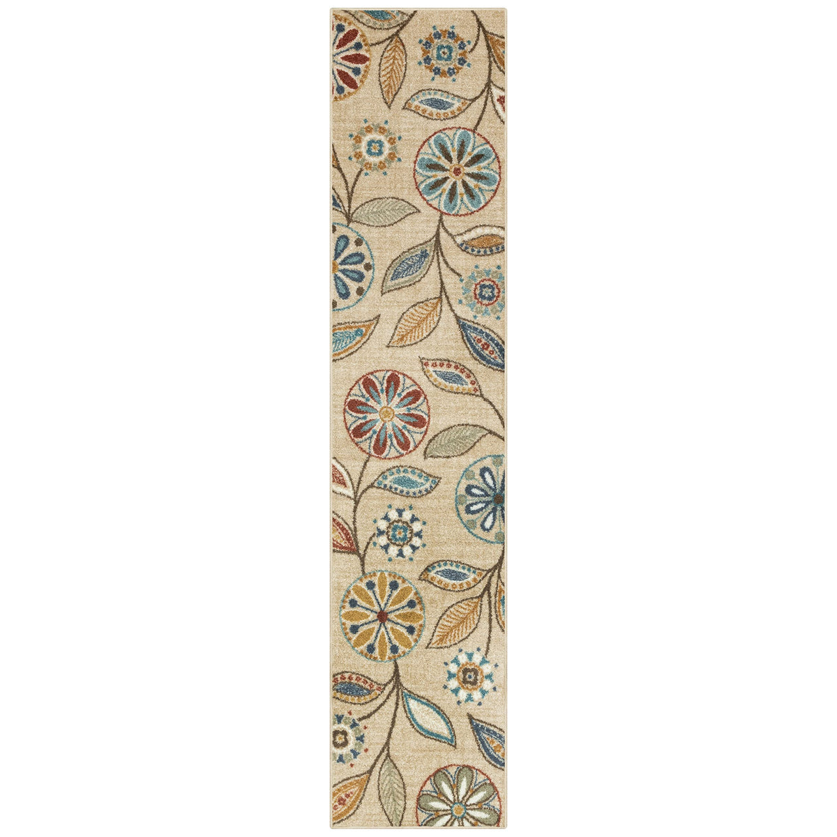 Maples Rugs Reggie Bohemian Floral Print Kitchen Rug, 2'6 x 3'10, Dark Grey