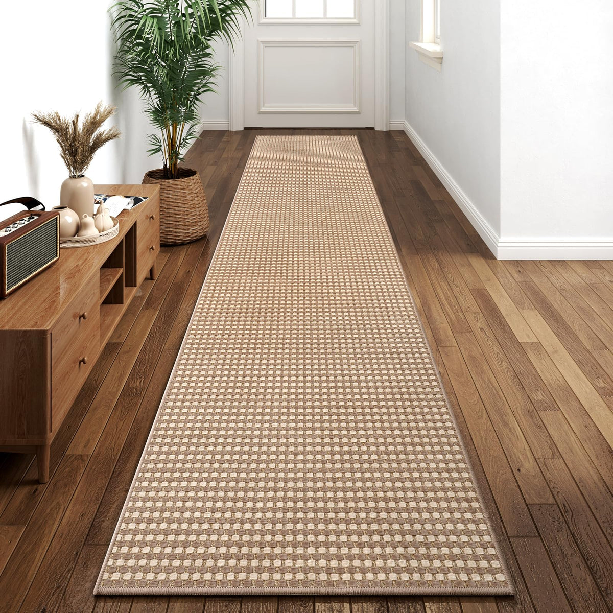 YDKGL 2x6 ft Low Pile Kitchen Runner Mat, Non Slip Washable, Brown