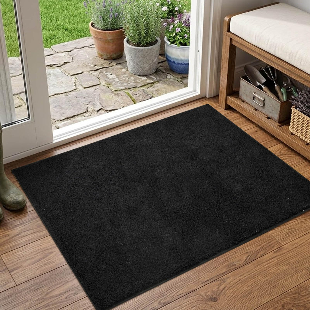 2x6 Grey Runner Rug Washable Non-Slip Soft for Kitchen Hallway Bathroom