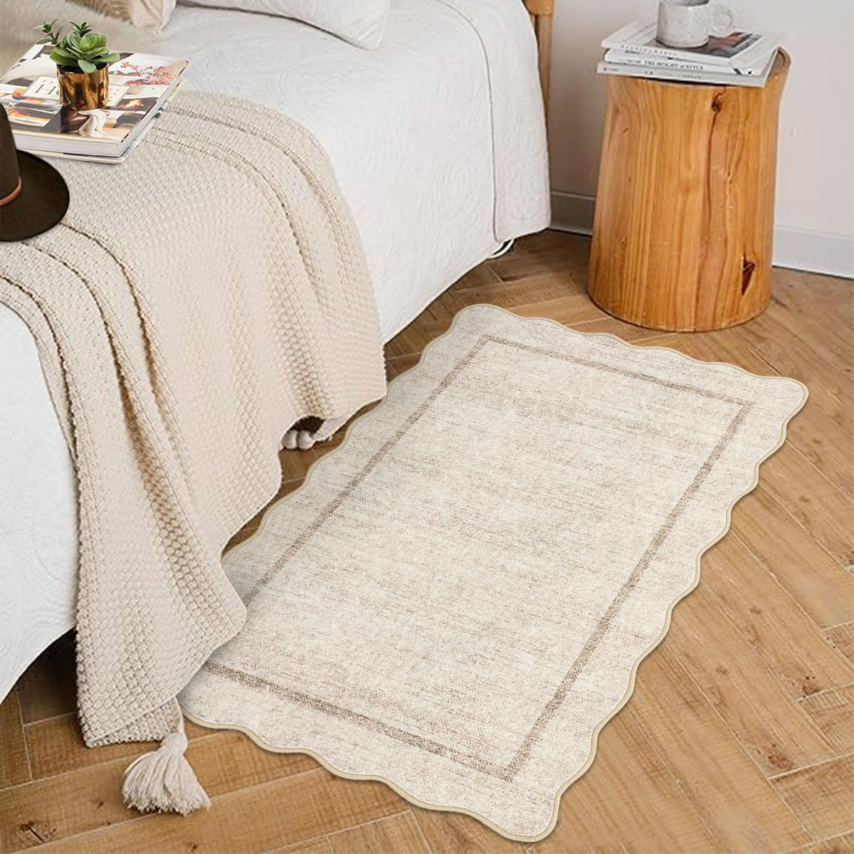 GarveeHome Scalloped Washable Runner Rug 2x6 Non Slip Kitchen Rugs