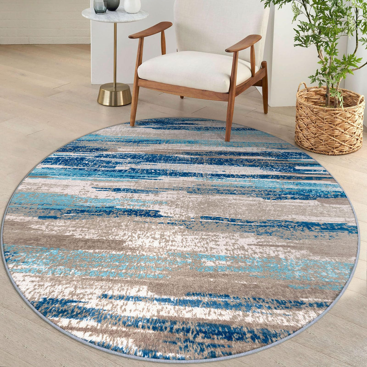 Lansny Modern Abstract 2x5 Runner Rug Non Slip Washable Kitchen Rugs
