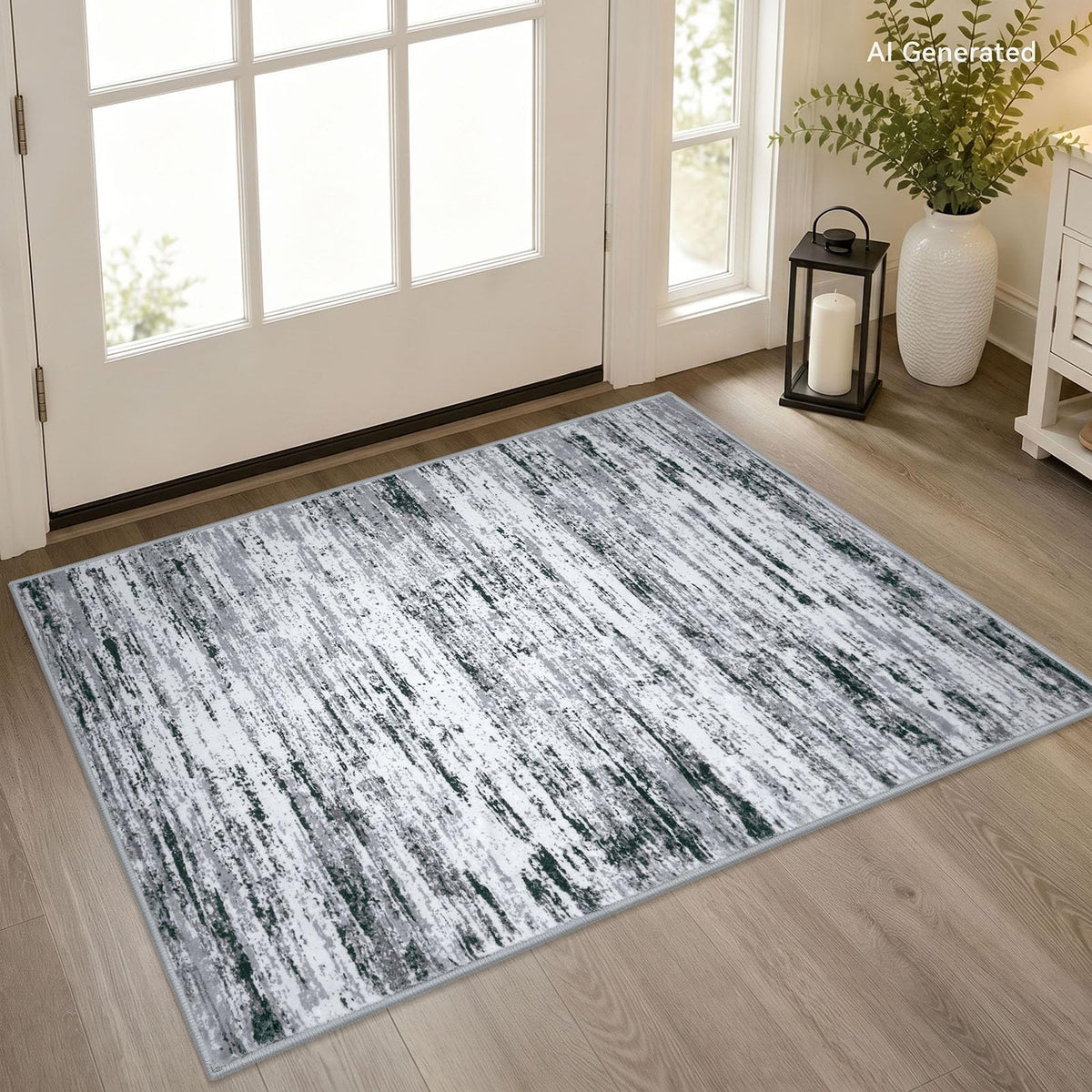 Lansny Modern Abstract 2x5 Runner Rug Non Slip Washable Kitchen Rugs