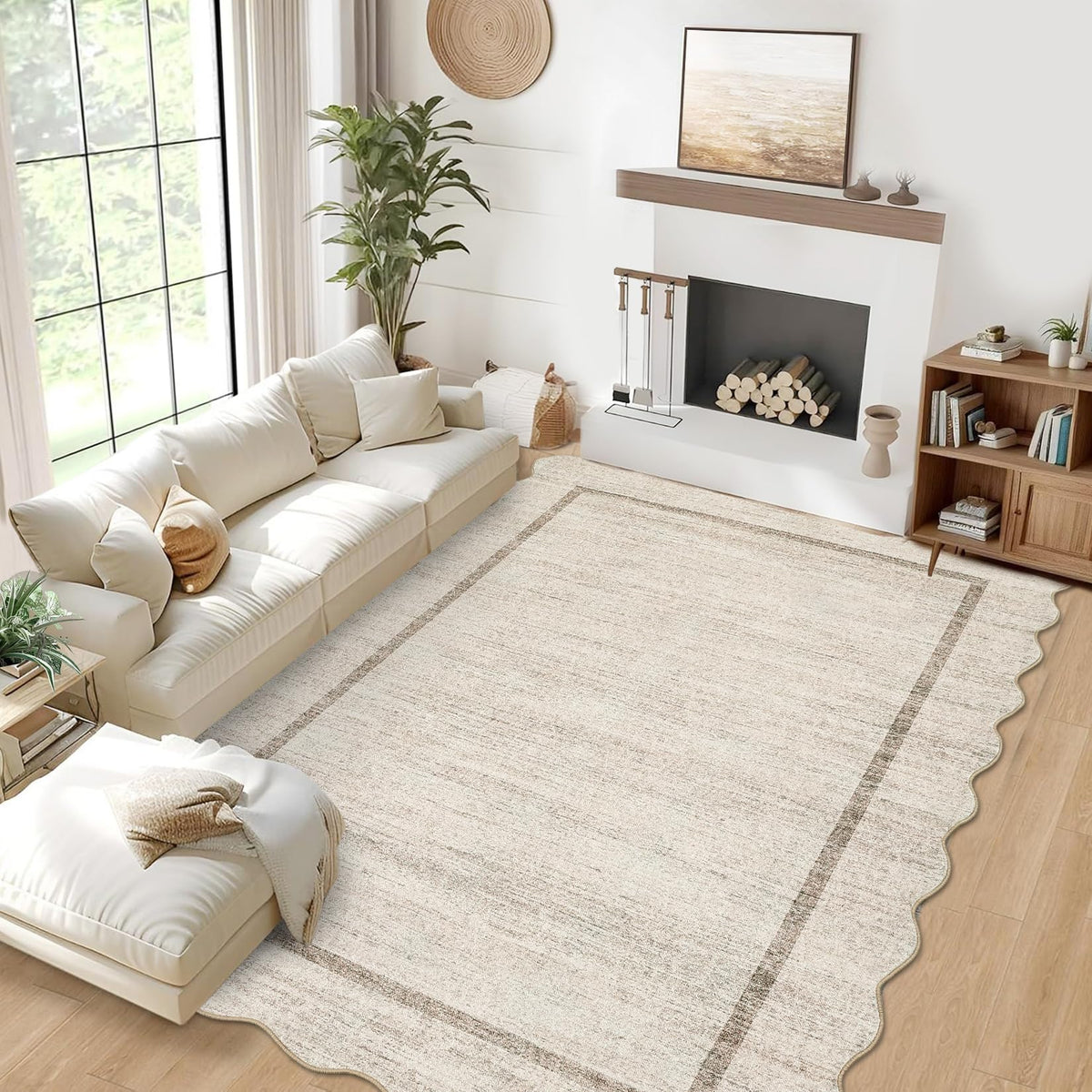 GarveeHome Scalloped Washable Runner Rug 2x6 Non Slip Kitchen Rugs