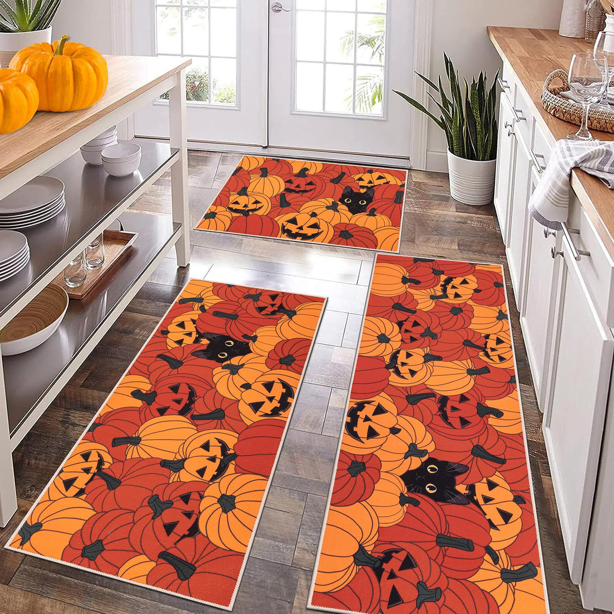 Ileading Kitchen Rugs Set 3 Piece, Non Slip Washable Kitchen Mats for Floor
