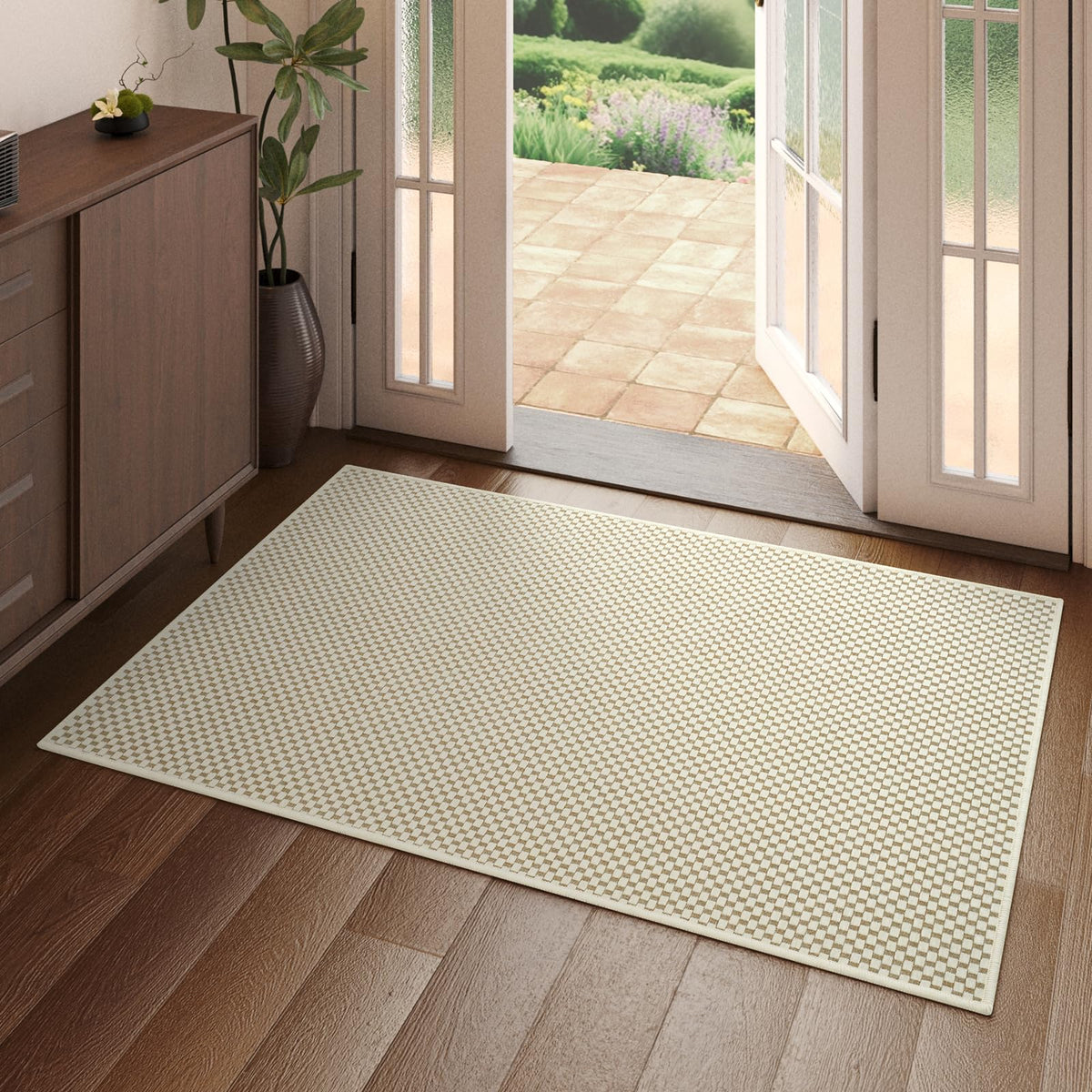 YDKGL 2x6 ft Low Pile Kitchen Runner Mat, Non Slip Washable, Brown