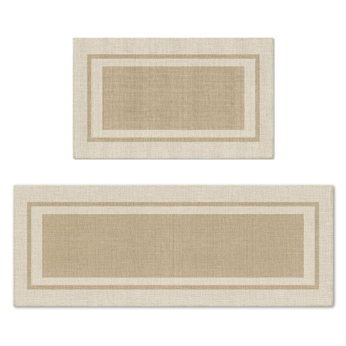 Artoid Mode Beige Absorbent Rectangle Kitchen Mats Set of 2-17x29 + 17x47
