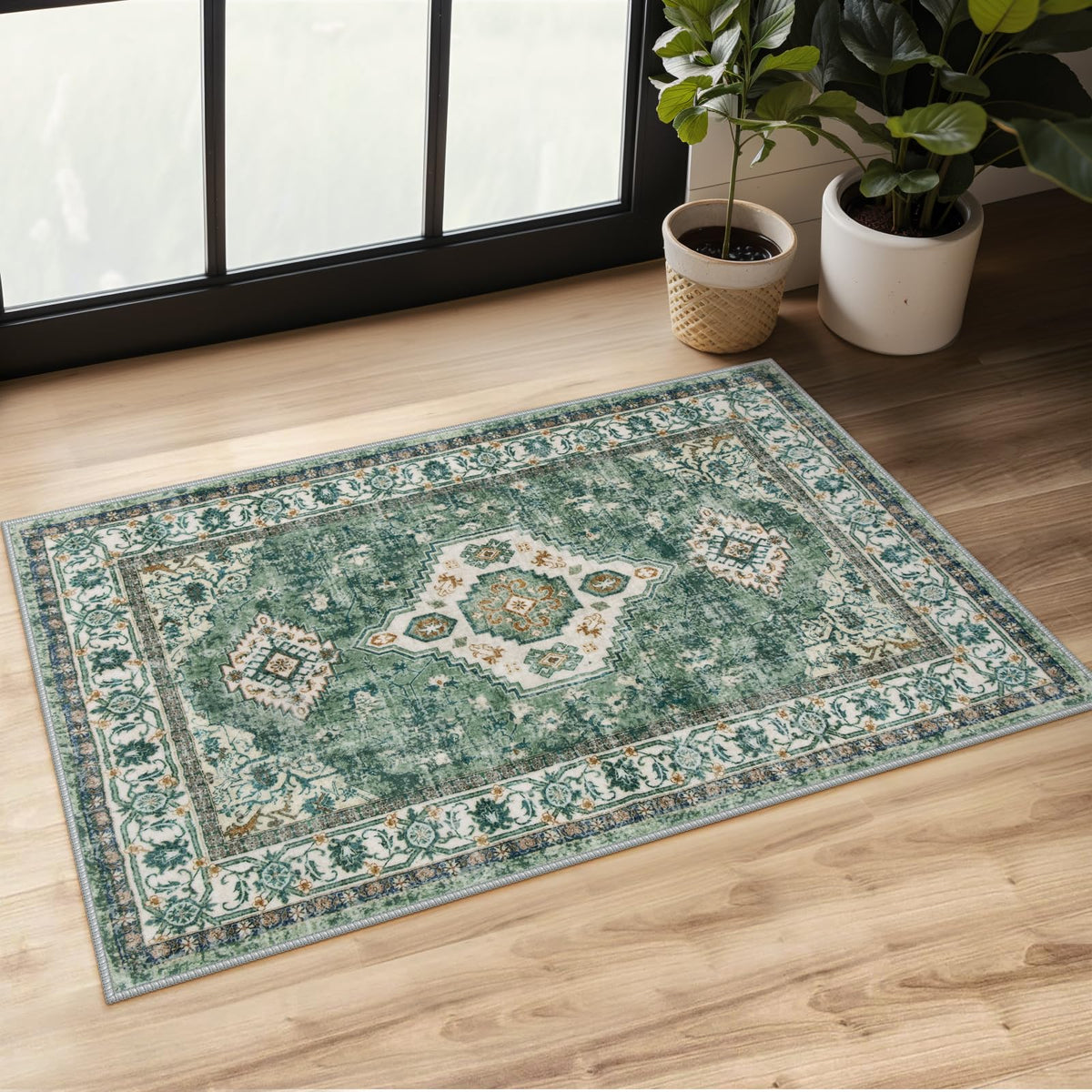 Lahome Oriental Kitchen Runner Rug Non Slip, 2x8 Runners for Hallways