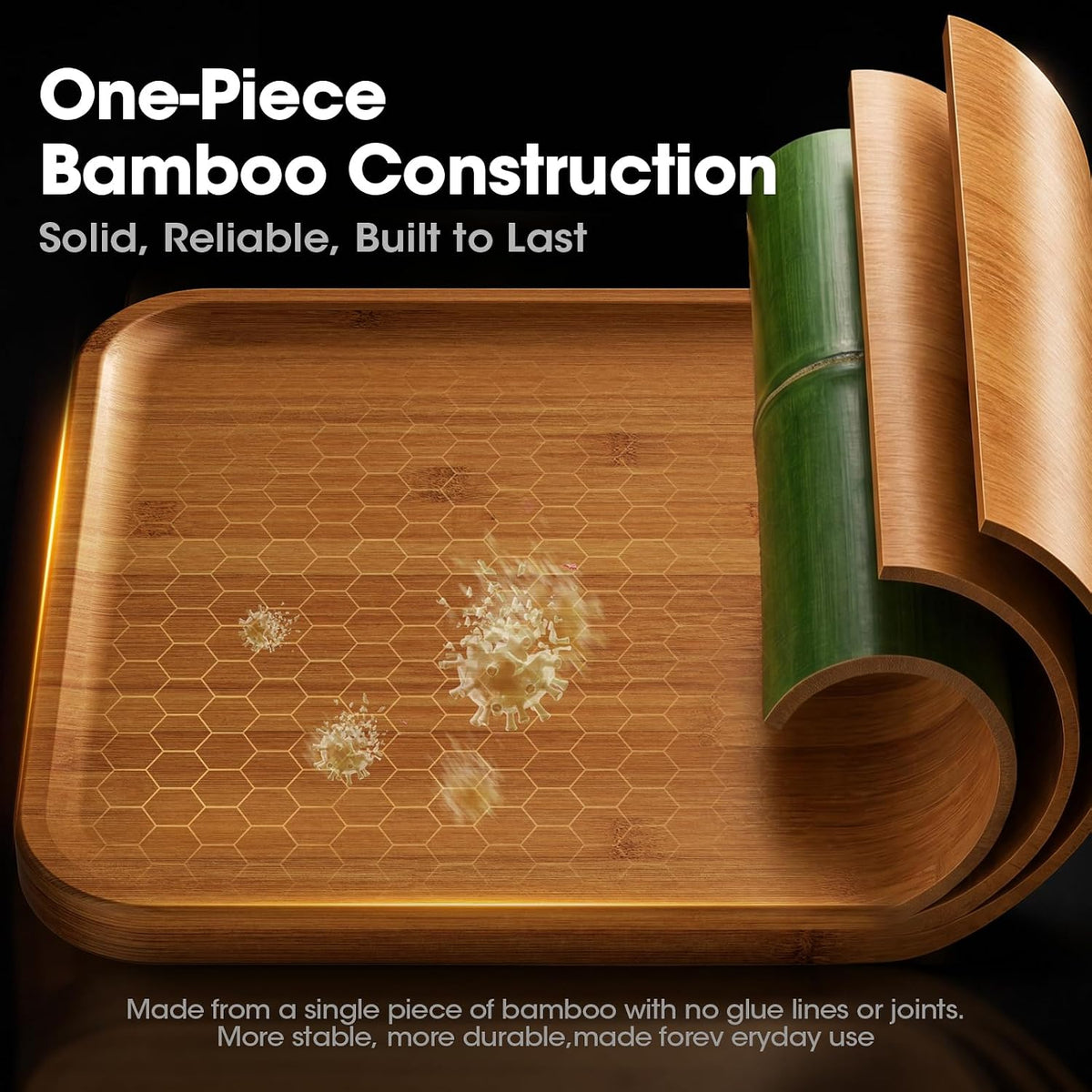 Non Toxic Deep-Carbonized Bamboo Cutting Board, 15 x 11 Inch