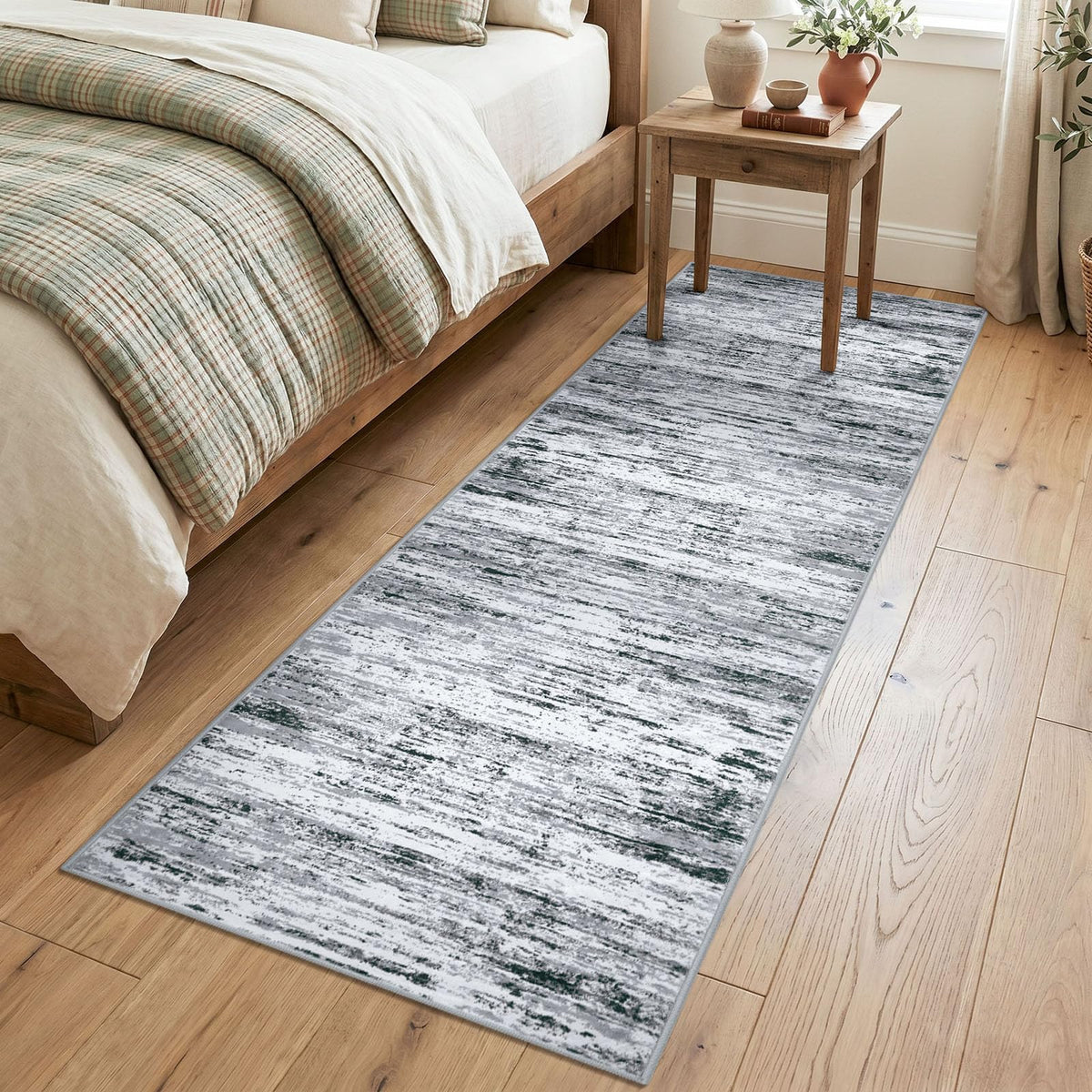 Lansny Modern Abstract 2x5 Runner Rug Non Slip Washable Kitchen Rugs