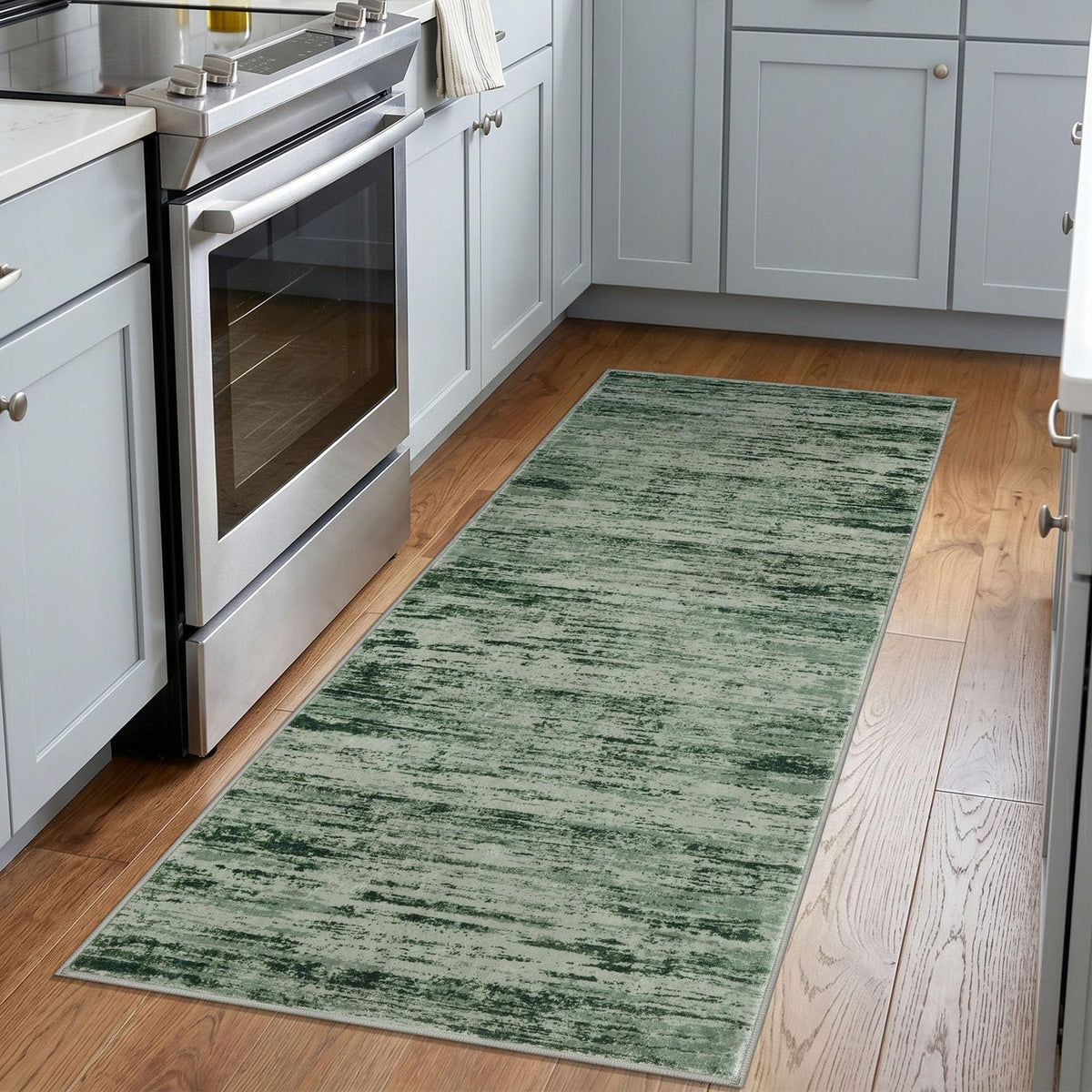 Lansny Modern Abstract 2x5 Runner Rug Non Slip Washable Kitchen Rugs