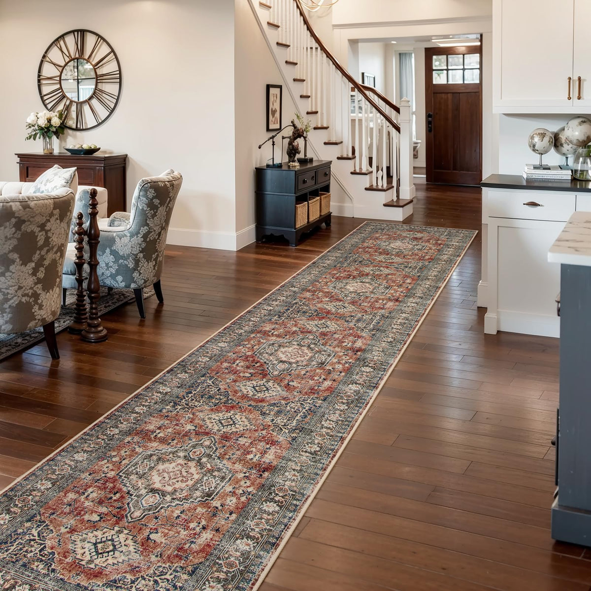 Lahome Oriental Kitchen Runner Rug Non Slip, 2x8 Runners for Hallways