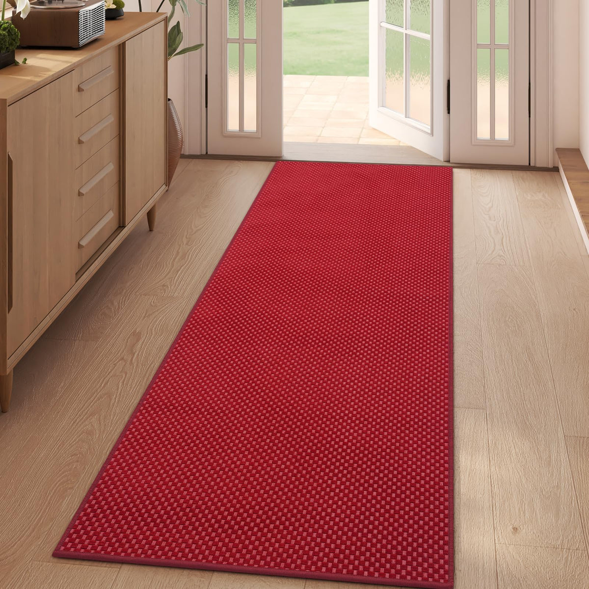 YDKGL 2x6 ft Low Pile Kitchen Runner Mat, Non Slip Washable, Brown