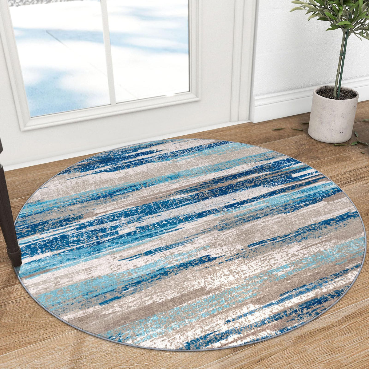 Lansny Modern Abstract 2x5 Runner Rug Non Slip Washable Kitchen Rugs