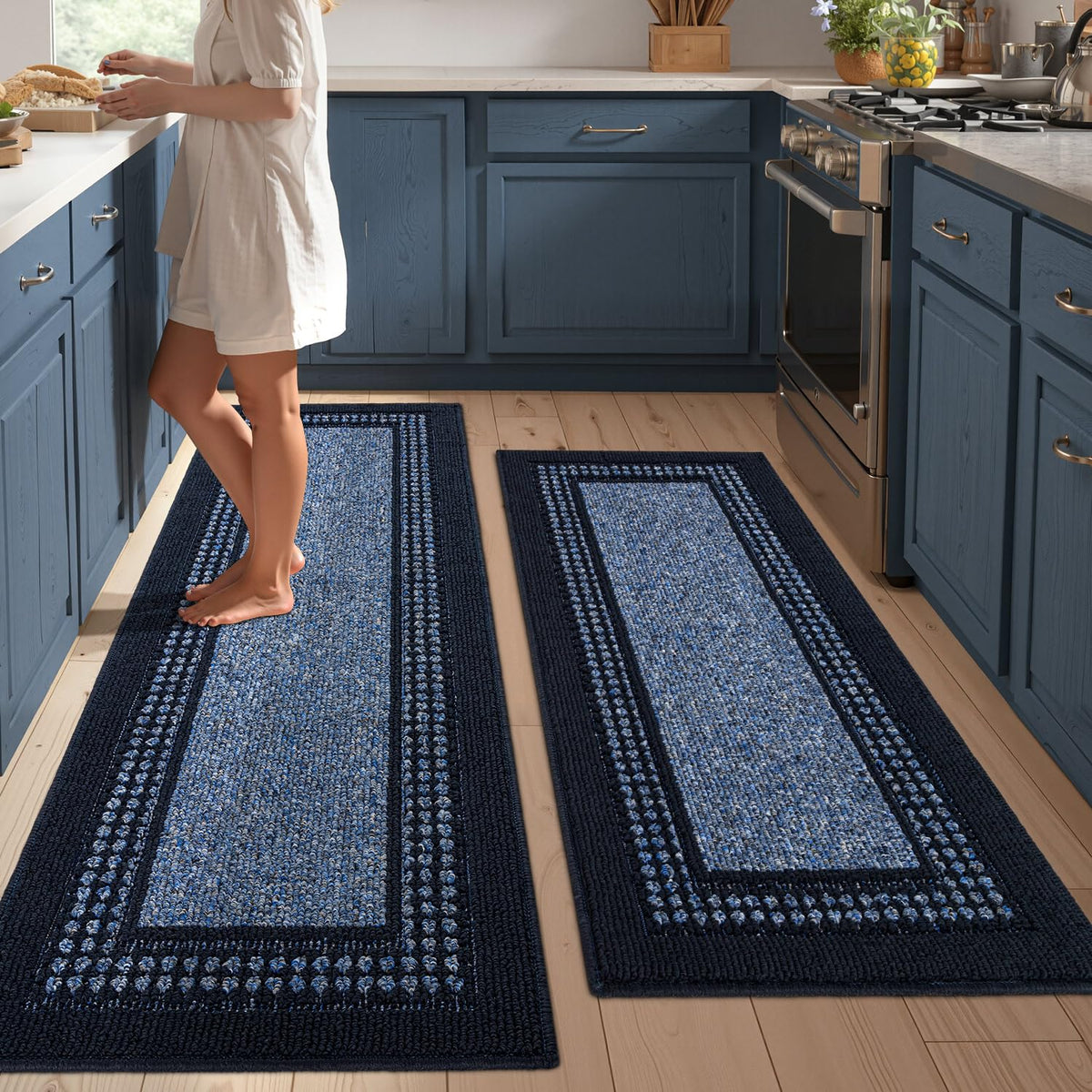 hicorfe Kitchen Runner Rugs,Set of 2 Non Slip Kitchen Mats for Floor