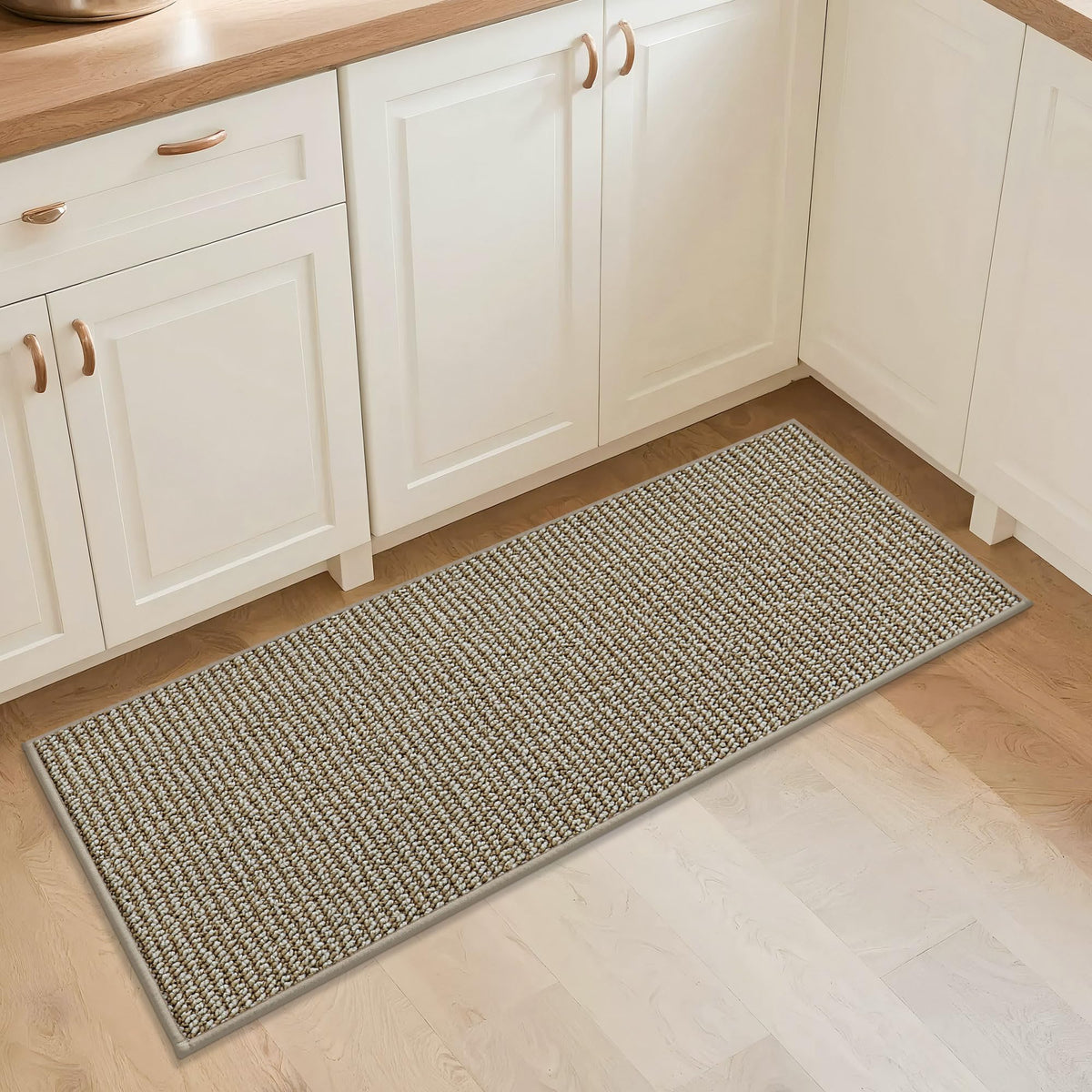 BEQHAUSE Kitchen Rugs 32"x48", Non-Slip Kitchen Mats for Floor, Taupe