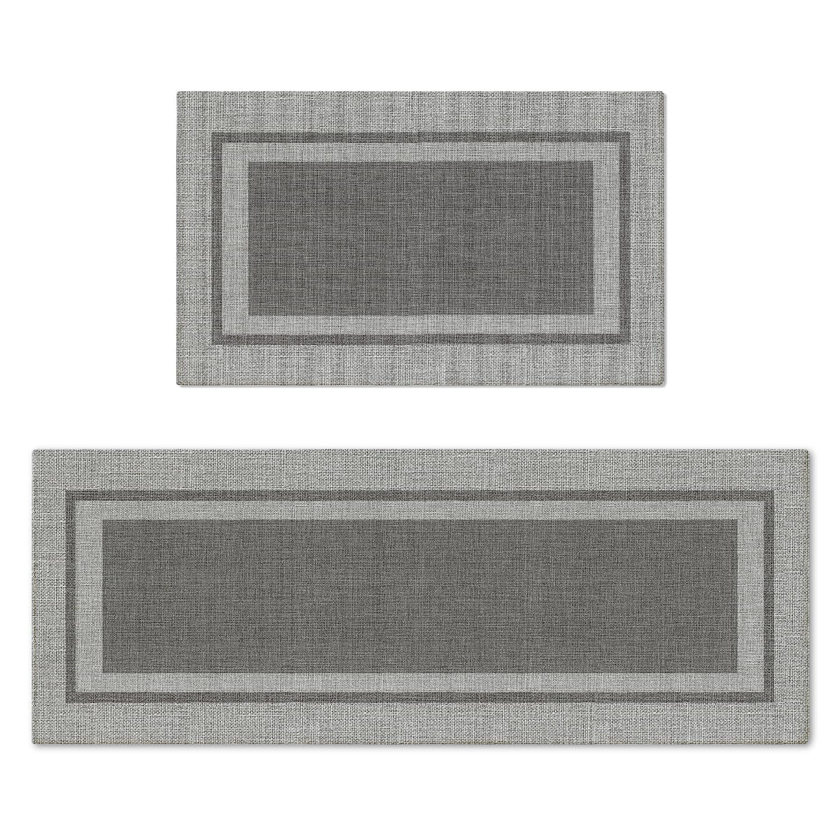 Artoid Mode Beige Absorbent Rectangle Kitchen Mats Set of 2-17x29 + 17x47