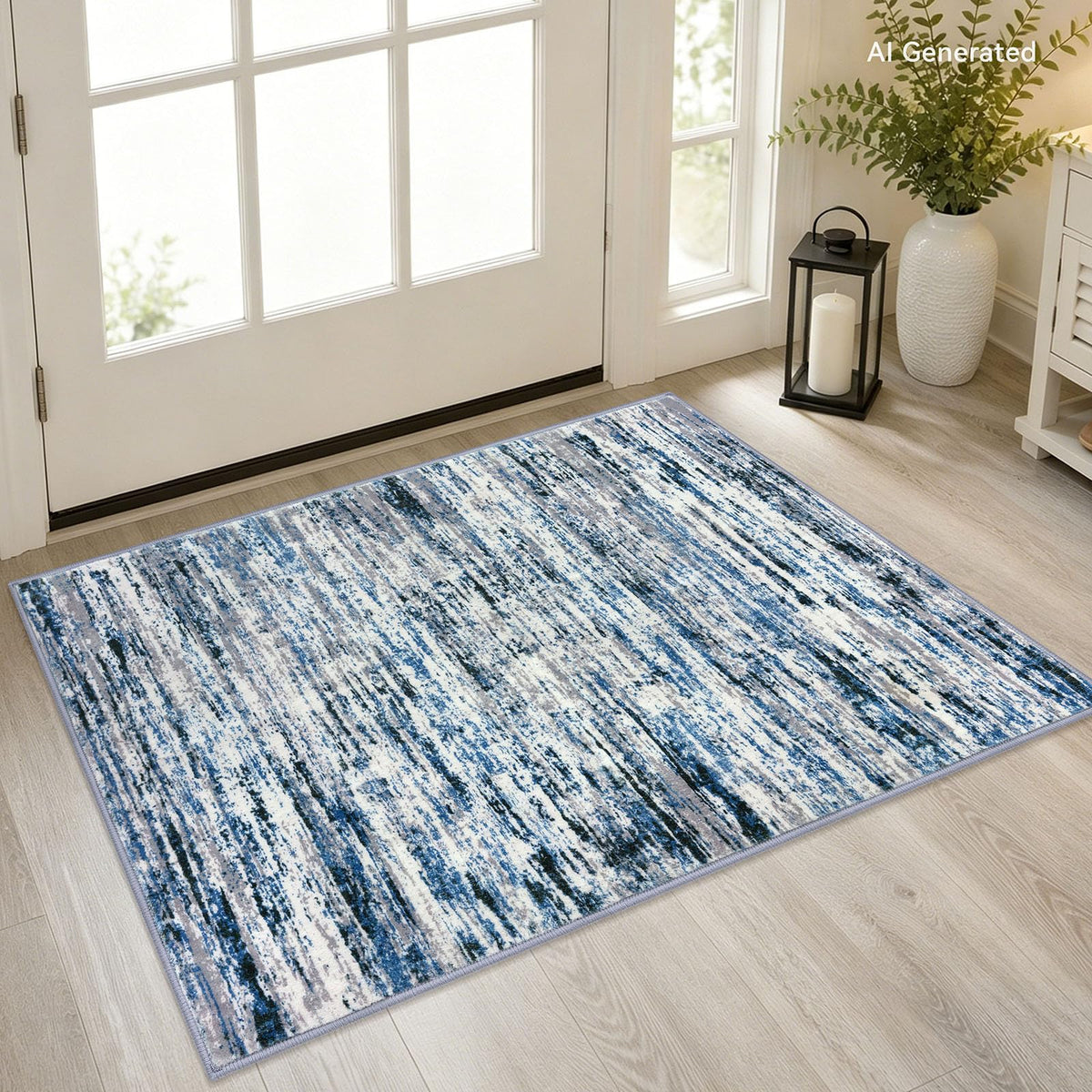 Lansny Modern Abstract 2x5 Runner Rug Non Slip Washable Kitchen Rugs