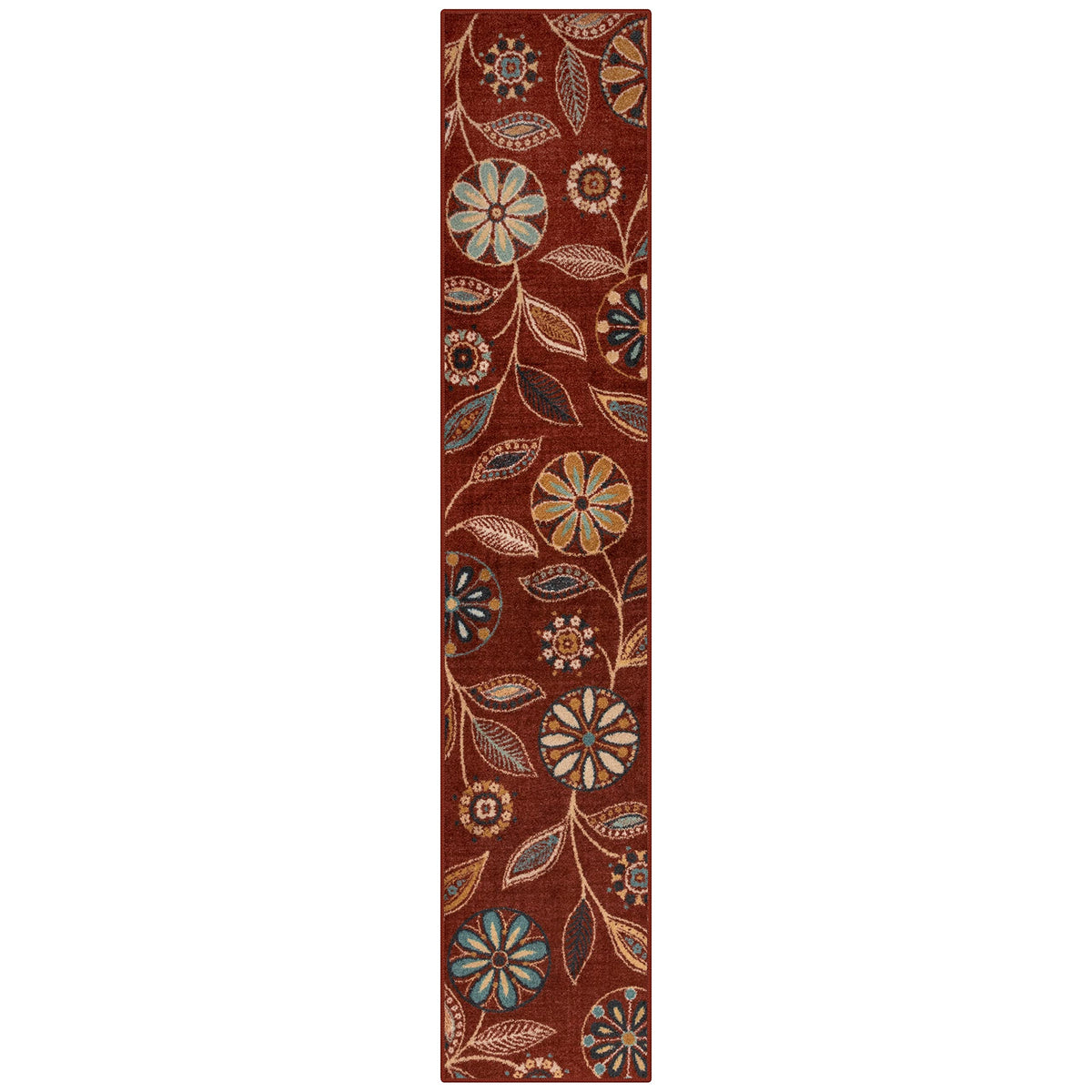 Maples Rugs Reggie Bohemian Floral Print Kitchen Rug, 2'6 x 3'10, Dark Grey