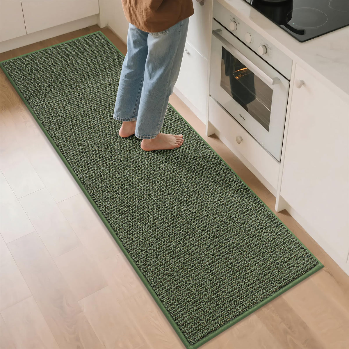 BEQHAUSE Kitchen Rugs 32"x48", Non-Slip Kitchen Mats for Floor, Taupe