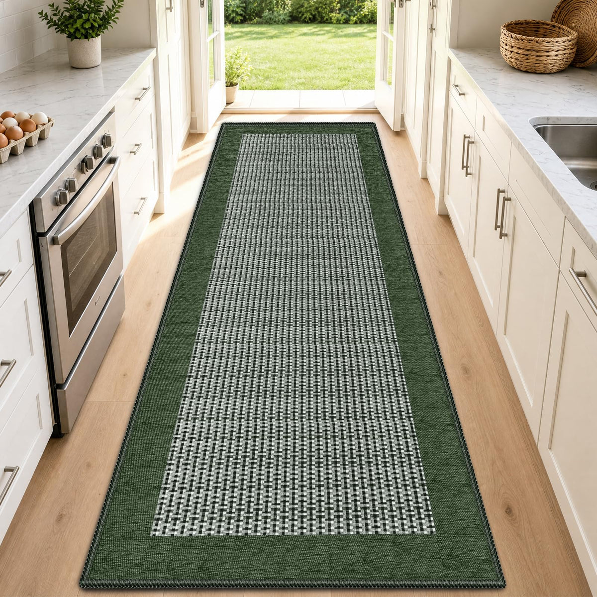 StepRite Chenille Kitchen Rug, Kitchen Mat for Floor, 32'' x 20'', Grey