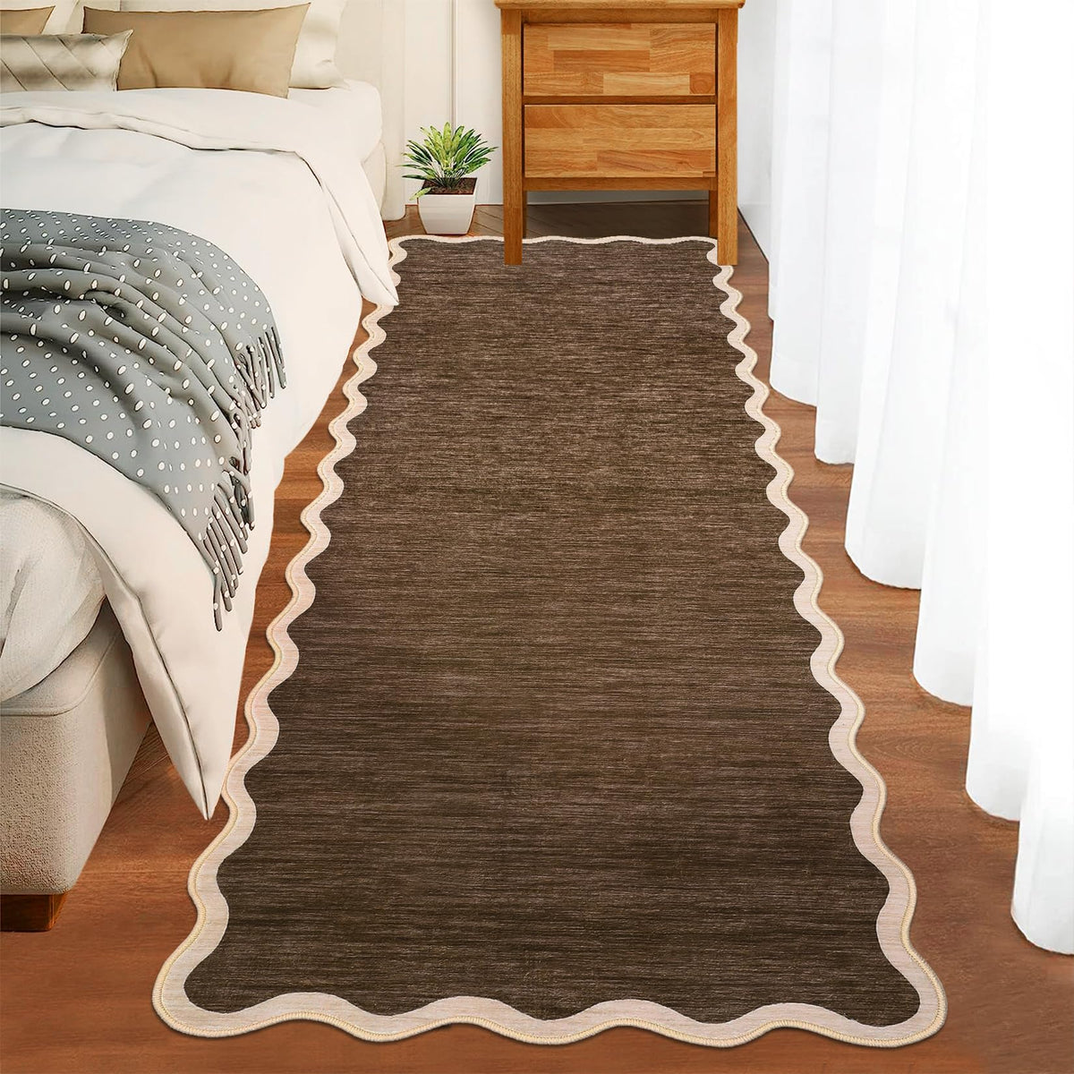 GarveeHome Scalloped Washable Runner Rug 2x6 Non Slip Kitchen Rugs