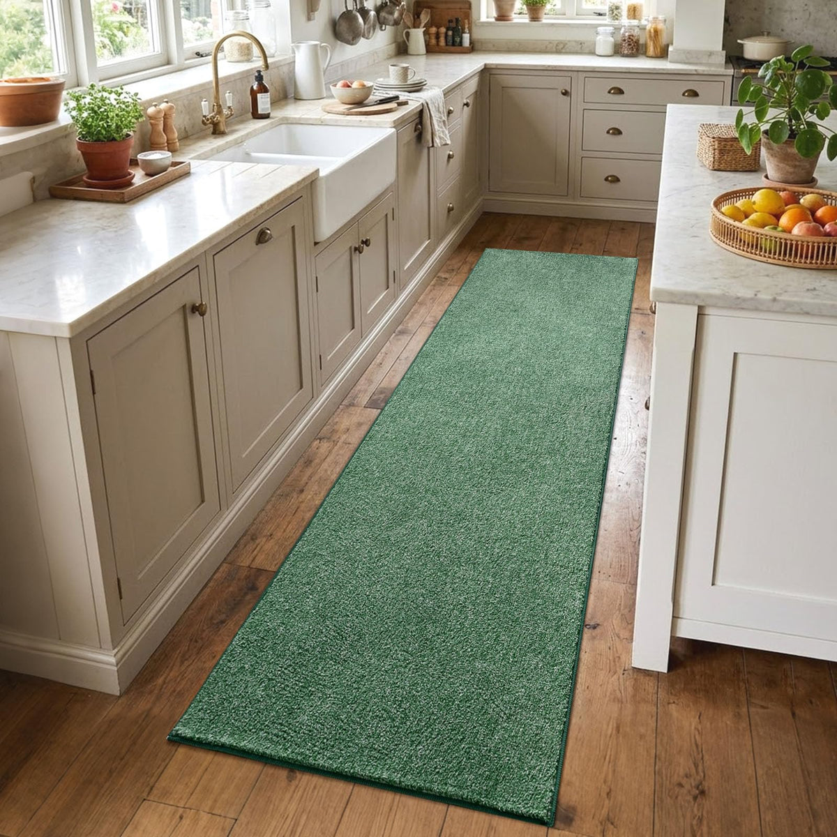 2x6 Grey Runner Rug Washable Non-Slip Soft for Kitchen Hallway Bathroom