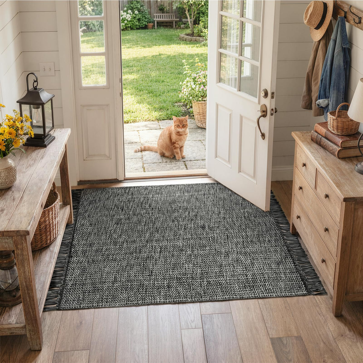 Collive Bathroom Runner Rug, 2' x 5' Modern Farmhouse Kitchen Rugs