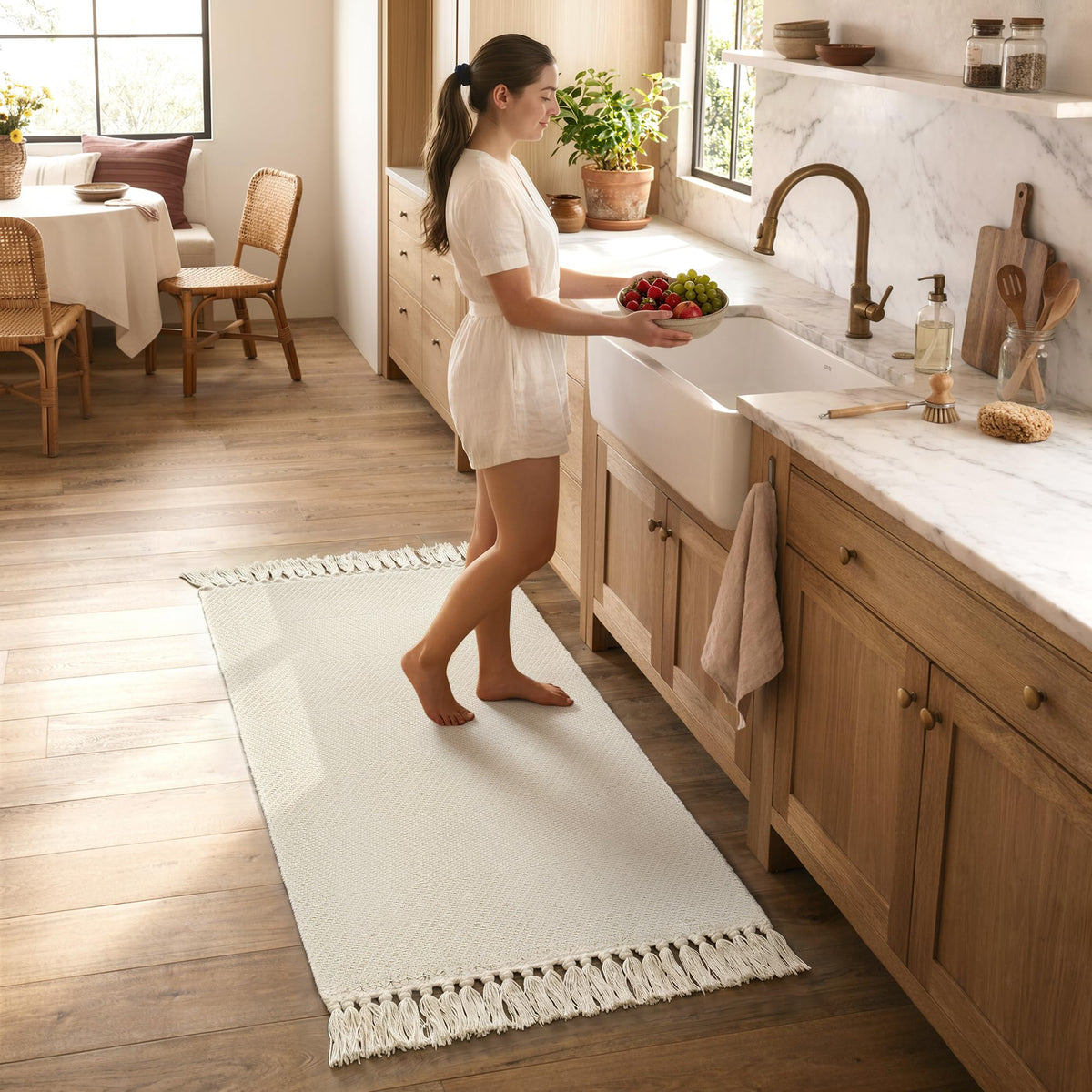 Collive Bathroom Runner Rug, 2' x 5' Modern Farmhouse Kitchen Rugs