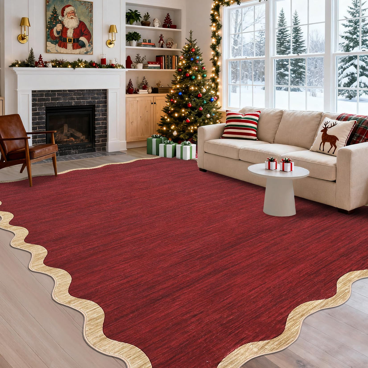 GarveeHome Scalloped Washable Runner Rug 2x6 Non Slip Kitchen Rugs