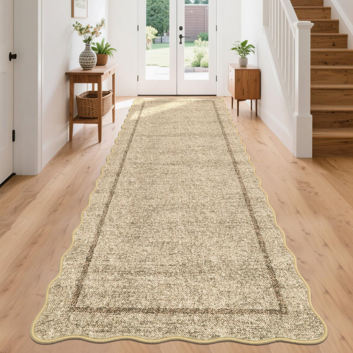 GarveeHome Scalloped Washable Runner Rug 2x6 Non Slip Kitchen Rugs