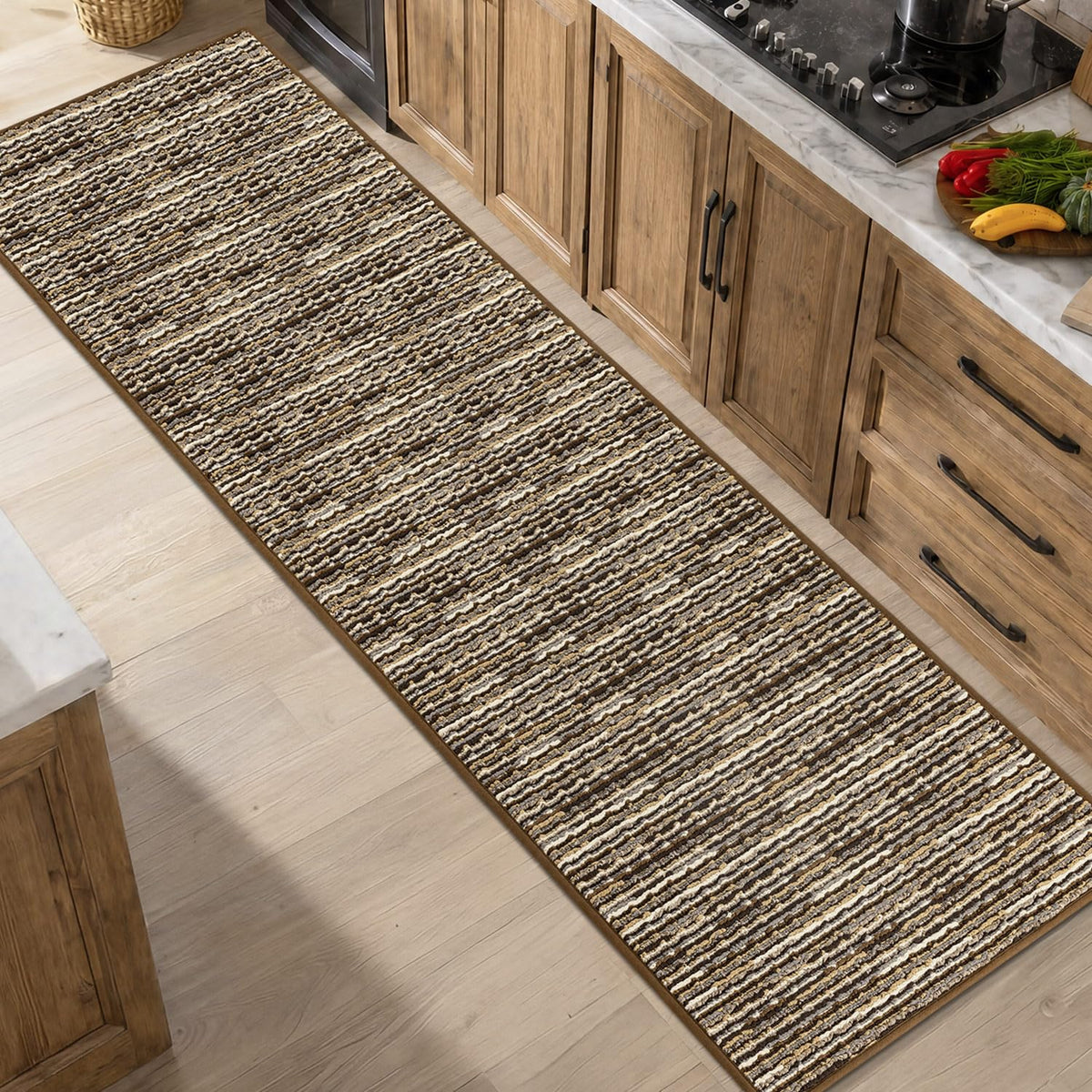 BSICPRO Kitchen Rugs Sets of 2, Non Slip Kitchen Mats for Floor, Black