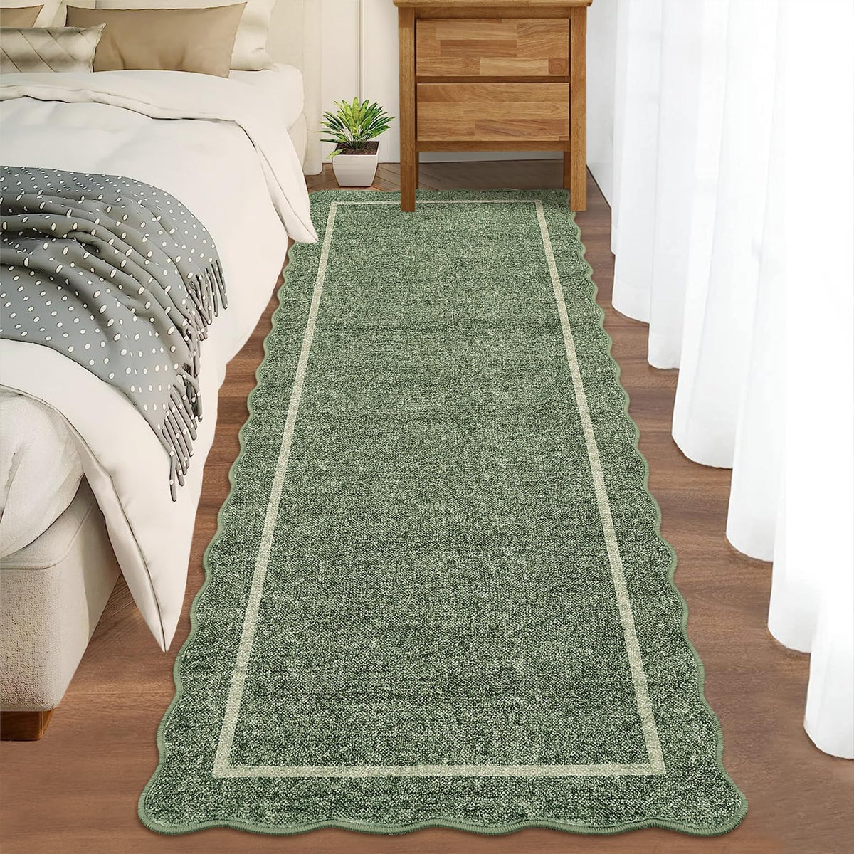 GarveeHome Scalloped Washable Runner Rug 2x6 Non Slip Kitchen Rugs