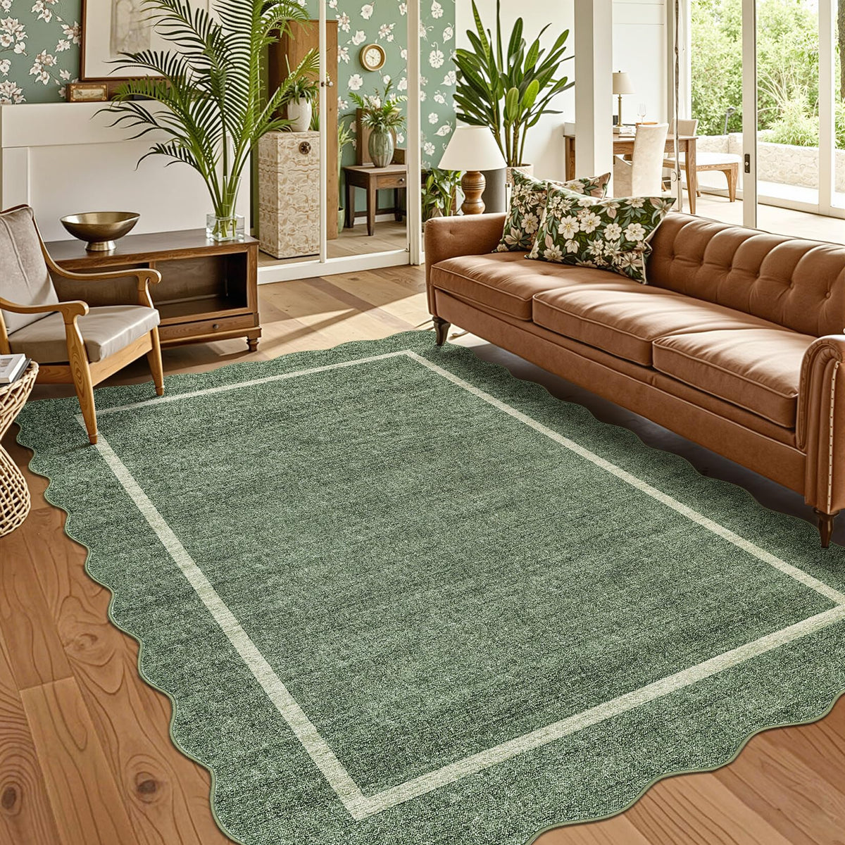 GarveeHome Scalloped Washable Runner Rug 2x6 Non Slip Kitchen Rugs