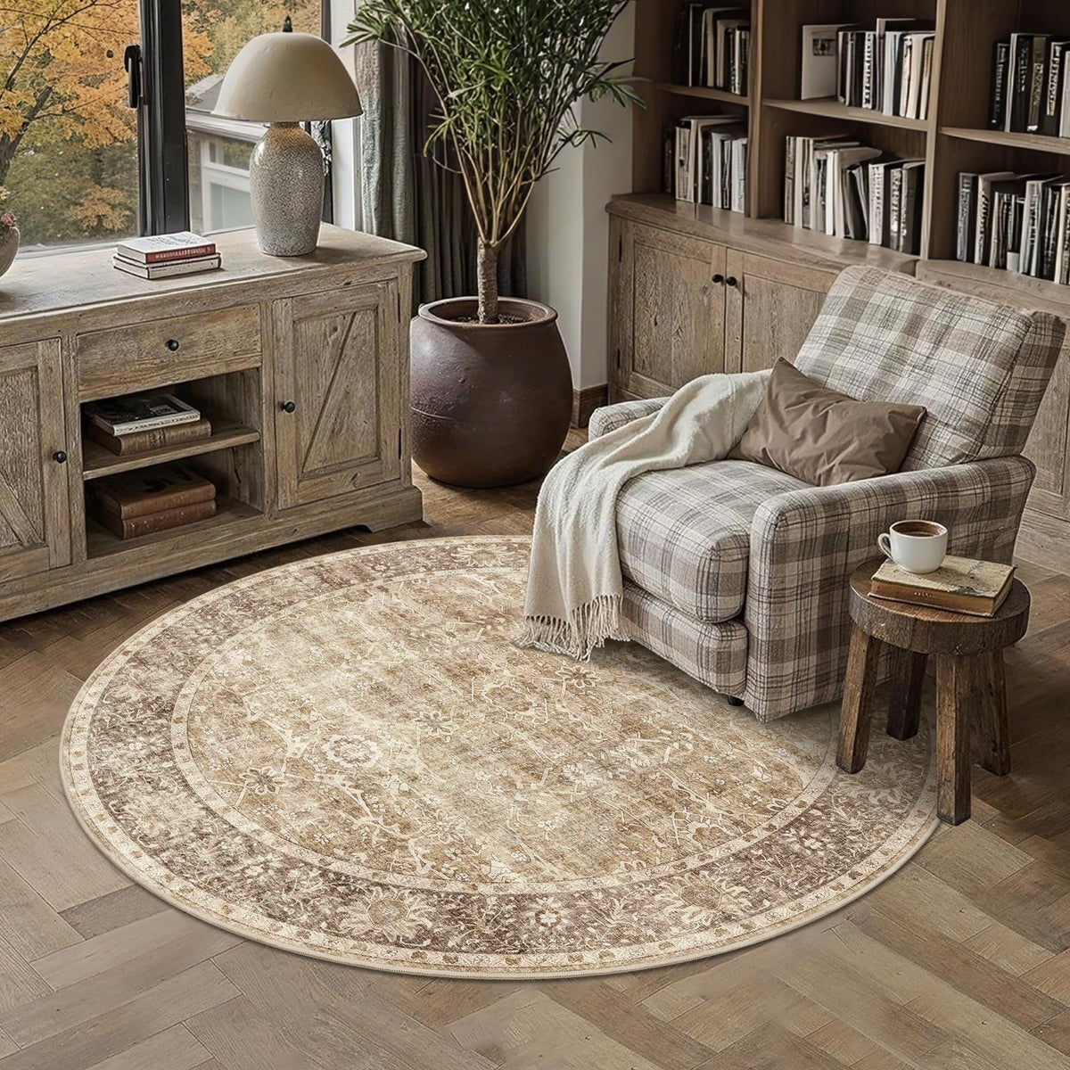 2x3 Washable Rug Beige Vintage Rugs for Entryway Kitchen