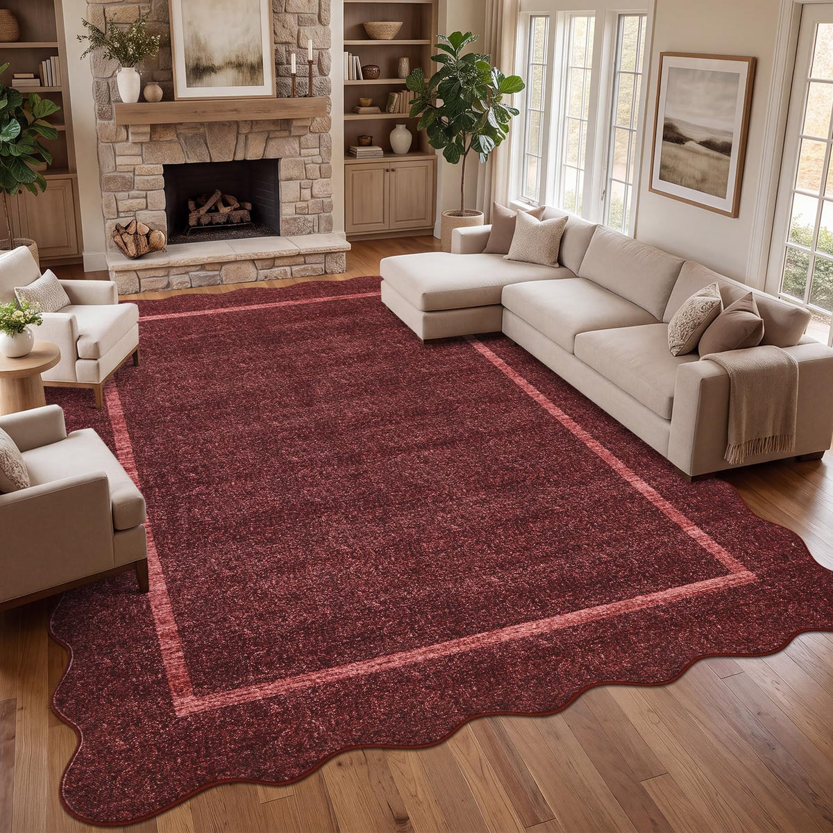 GarveeHome Scalloped Washable Runner Rug 2x6 Non Slip Kitchen Rugs
