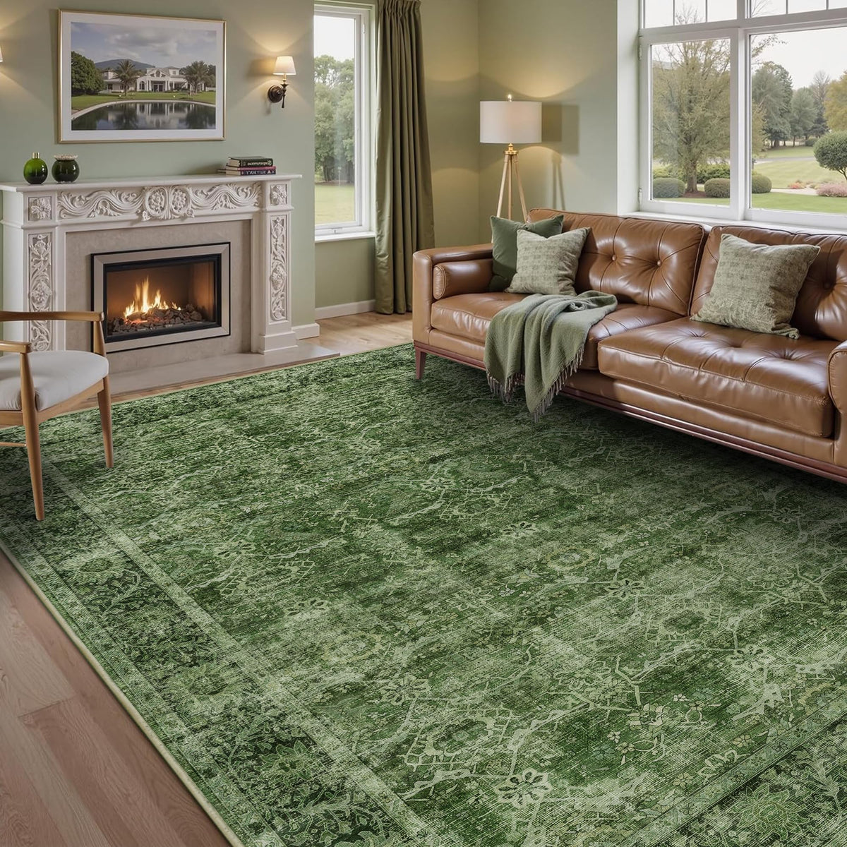 2x3 Washable Rug Beige Vintage Rugs for Entryway Kitchen