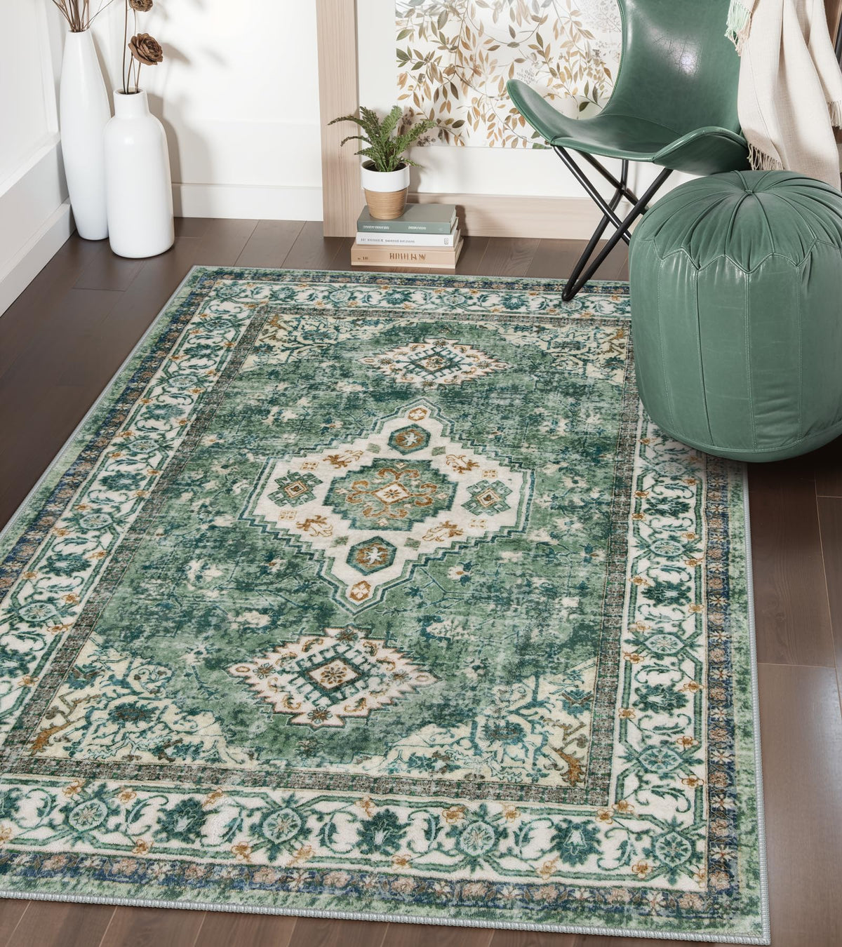 Lahome Oriental Kitchen Runner Rug Non Slip, 2x8 Runners for Hallways