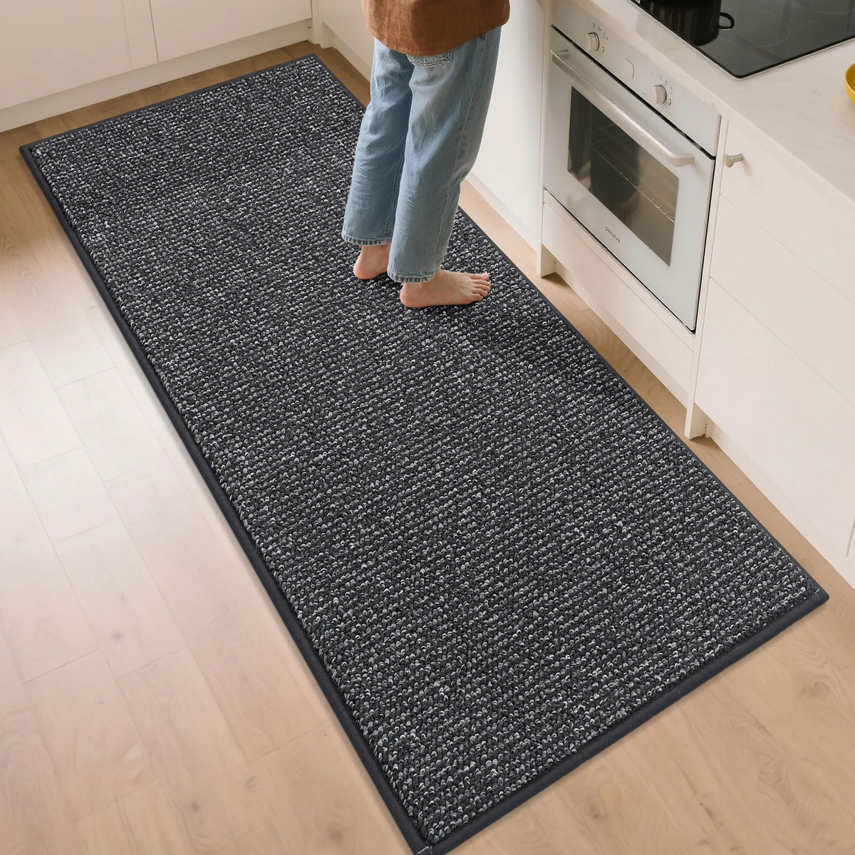 BEQHAUSE Kitchen Rugs 20"x32", Non-Slip Kitchen Mats for Floor, Blue