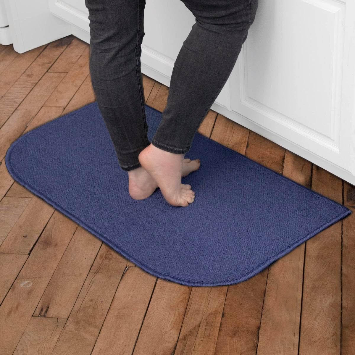 Ritz Solid Accent Rug: 18" x 30" Stain Resistant Kitchen or Living Room Floor Mat, Latex Backing, Machine Washable, Red
