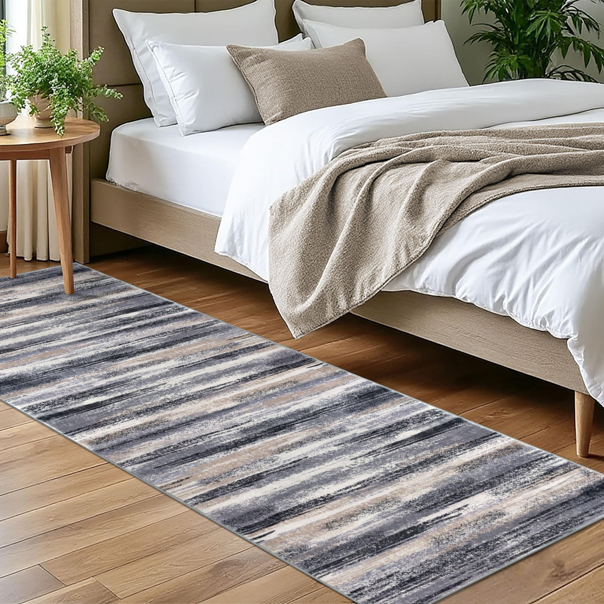 Lansny Modern Abstract 2x5 Runner Rug Non Slip Washable Kitchen Rugs