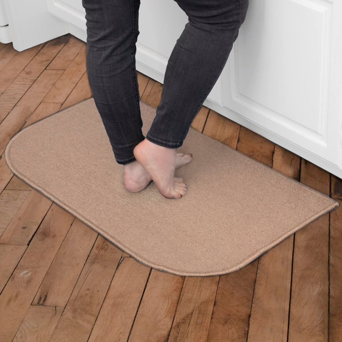 Ritz Solid Accent Rug: 18" x 30" Stain Resistant Kitchen or Living Room Floor Mat, Latex Backing, Machine Washable, Red