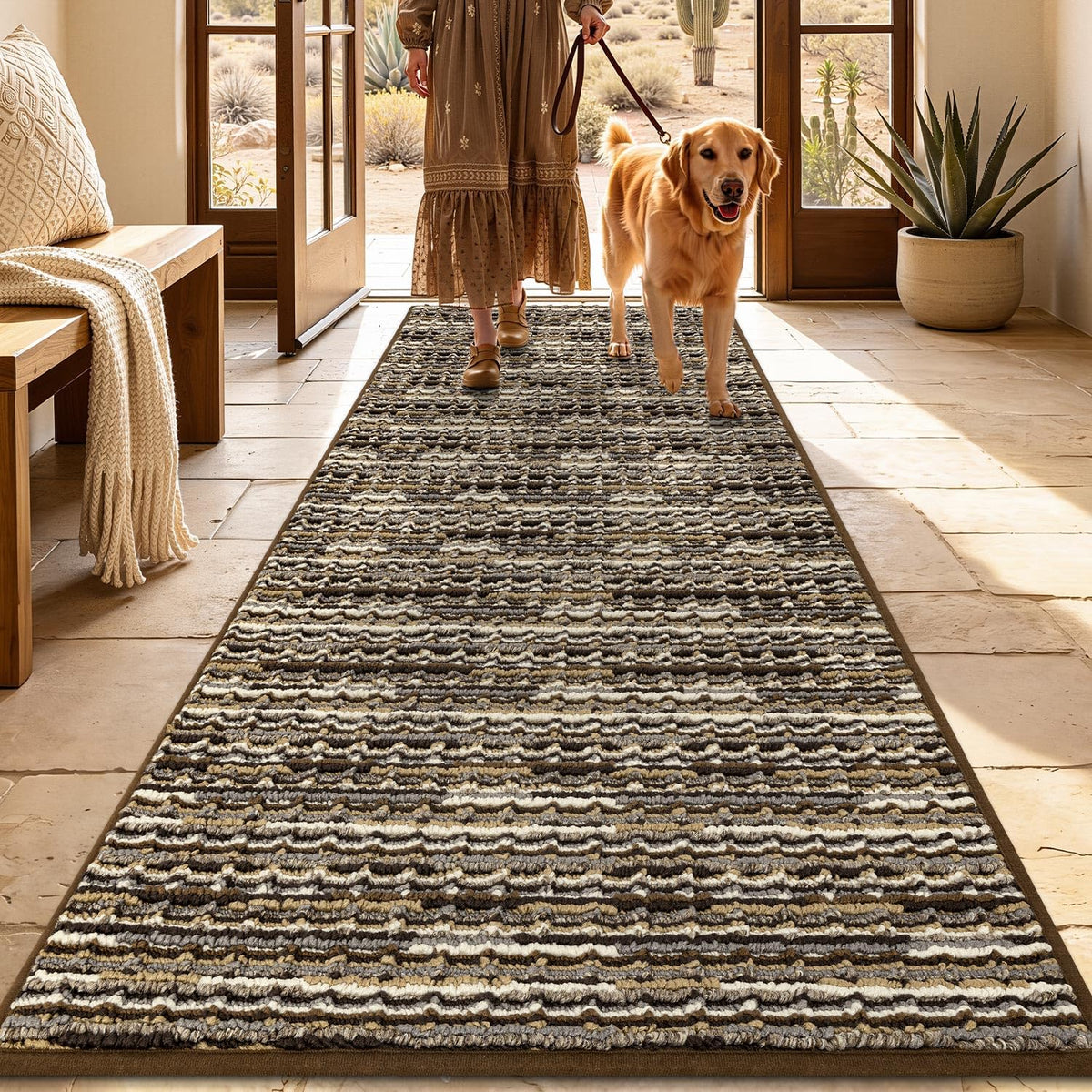 hicorfe Kitchen Runner Rugs,Set of 2 Non Slip Kitchen Mats for Floor