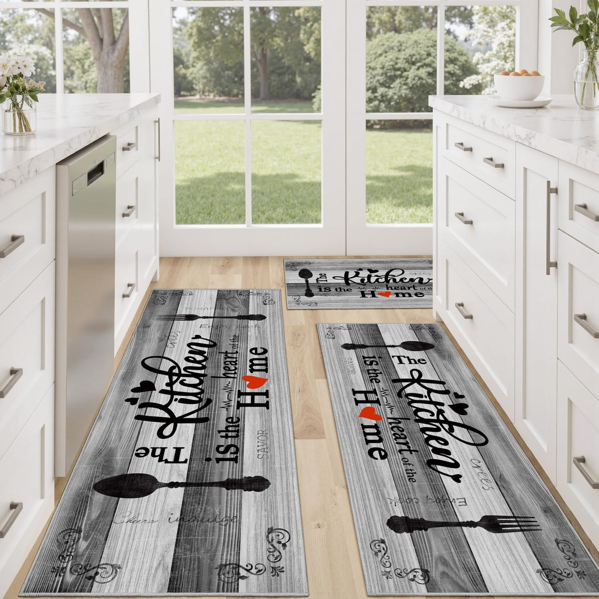 Kitchen Rugs Non Slip Washable Farmhouse Kitchen Mats for Floor, Rustic
