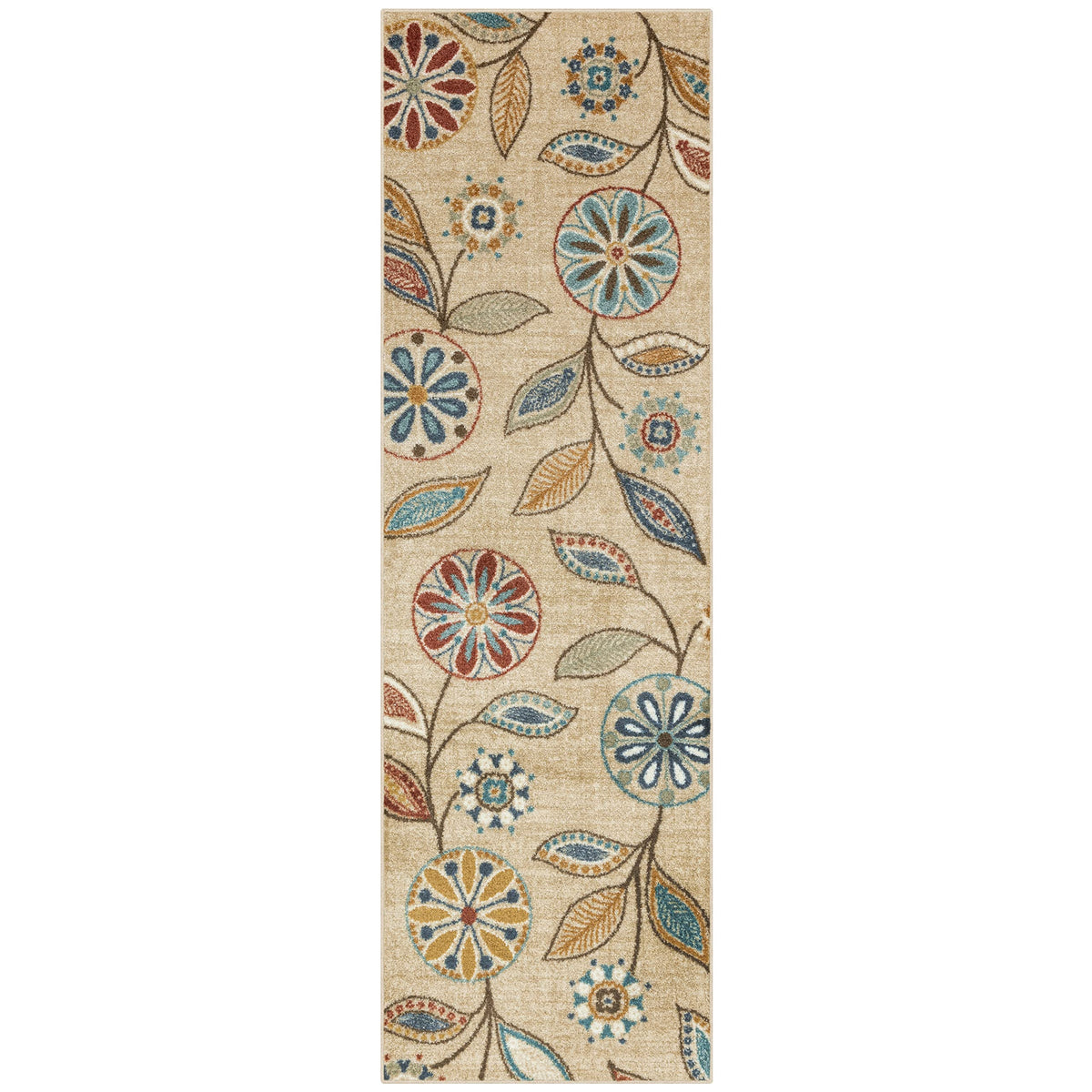 Maples Rugs Reggie Bohemian Floral Print Kitchen Rug, 2'6 x 3'10, Dark Grey