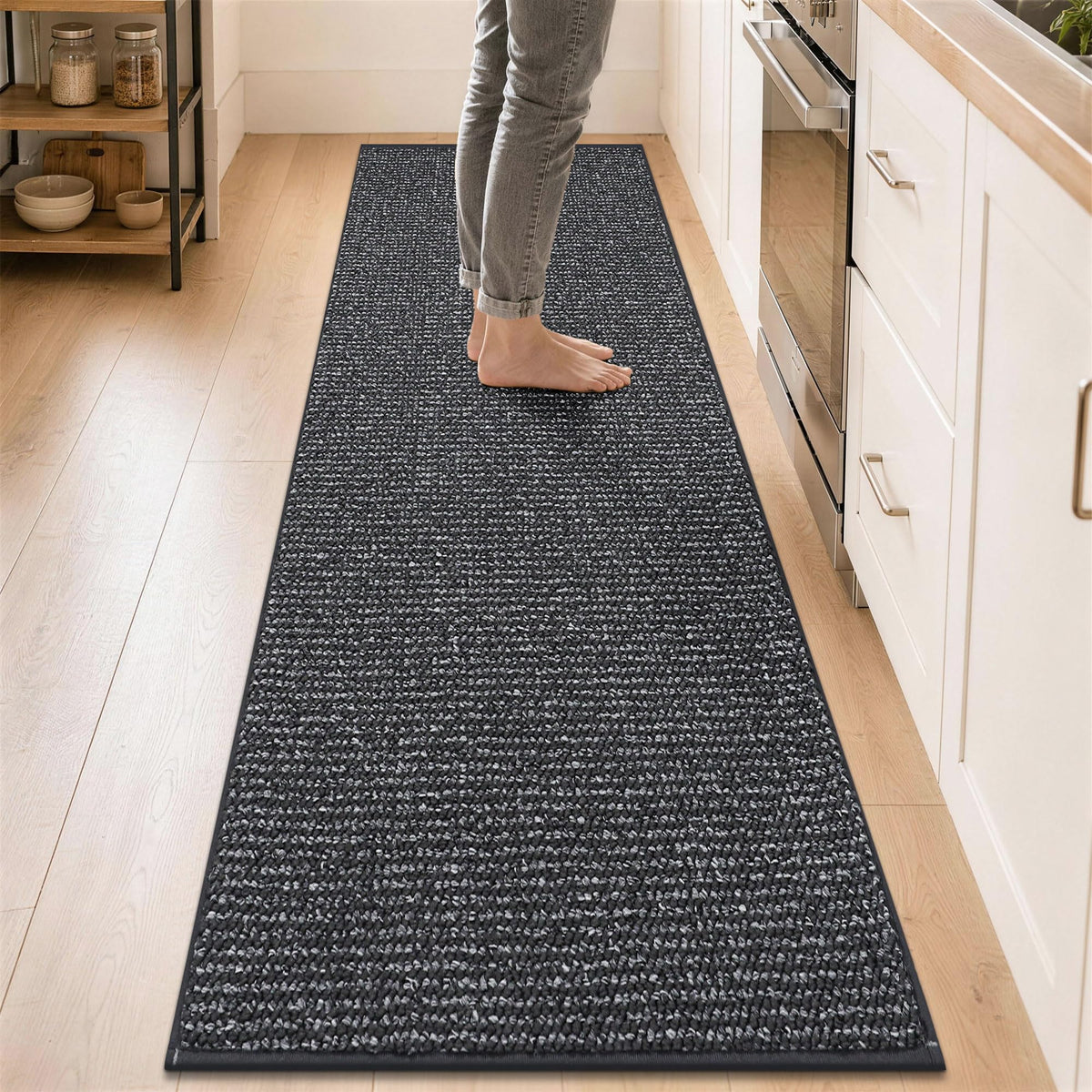 BEQHAUSE Kitchen Rugs 32"x48", Non-Slip Kitchen Mats for Floor, Taupe