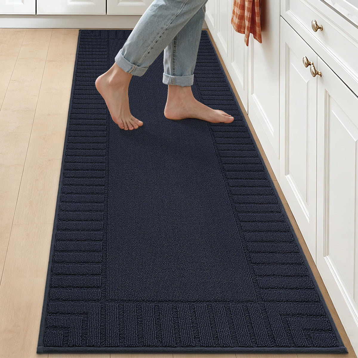 BEQHAUSE Kitchen Rugs 20"x30", Non Slip Washable Kitchen Floor Mat, Grey